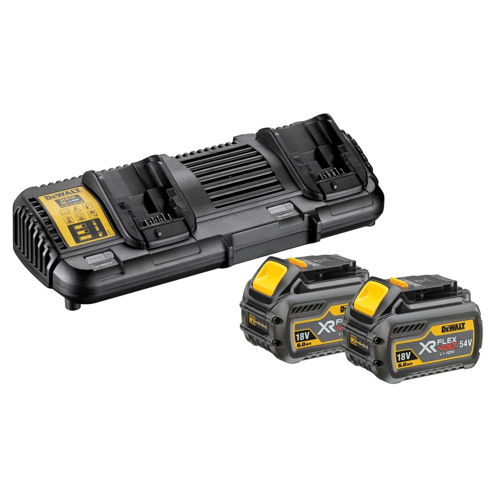 DeWalt Akku Starter-Set DCB132T2-QW FlexVolt inkl. Akkus und Ladegerät Zusatz-Akku DCB132T2-QW (54 V)