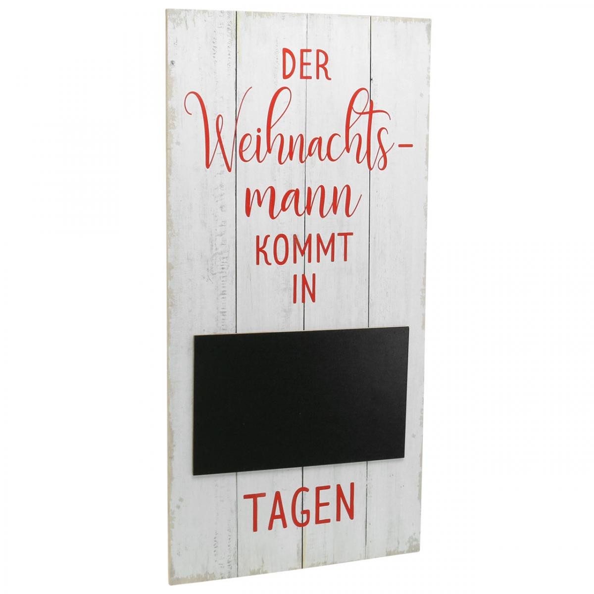 Viana Weihnachtsmann Dekoschild Weihnachtsmann mit Tafel zum Hängen aus Holz