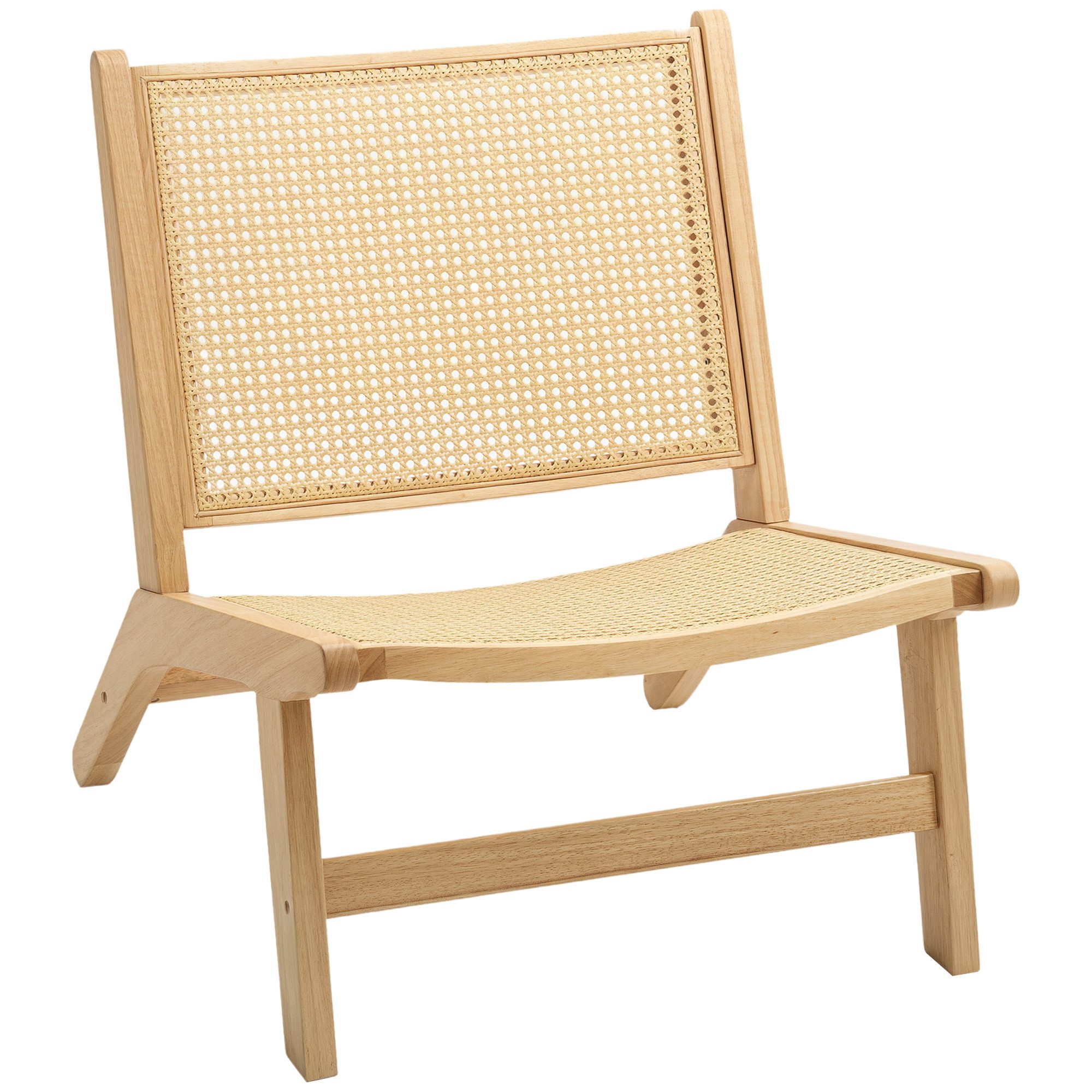 HOMCOM Relaxsessel Rattan-Akzentsessel (Sessel mit Gummibaumholzrahmen, 1-S günstig online kaufen