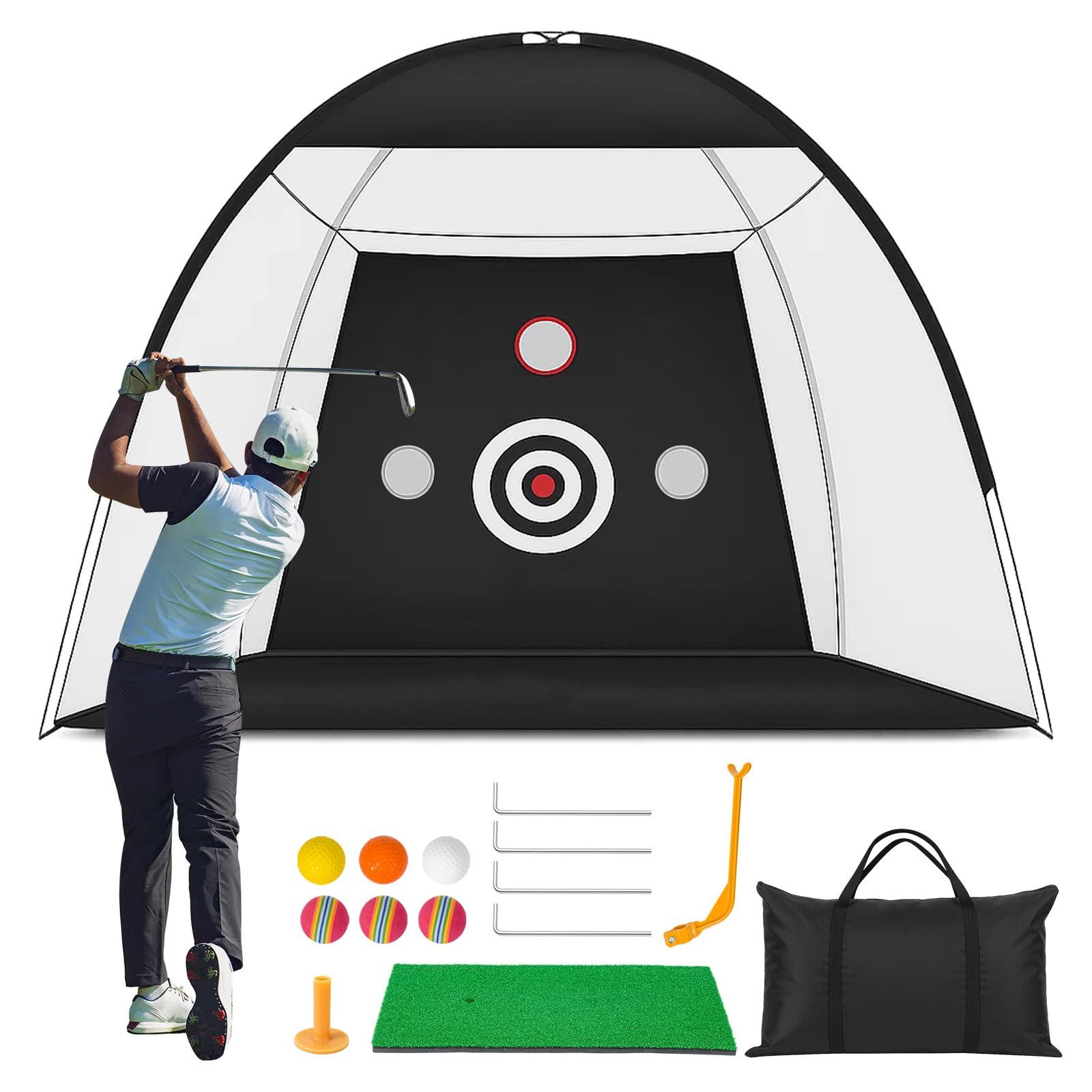 Golf-Abschlagmatte Golf Übungsnetz 10x7 FT mit Matte – Professionelles