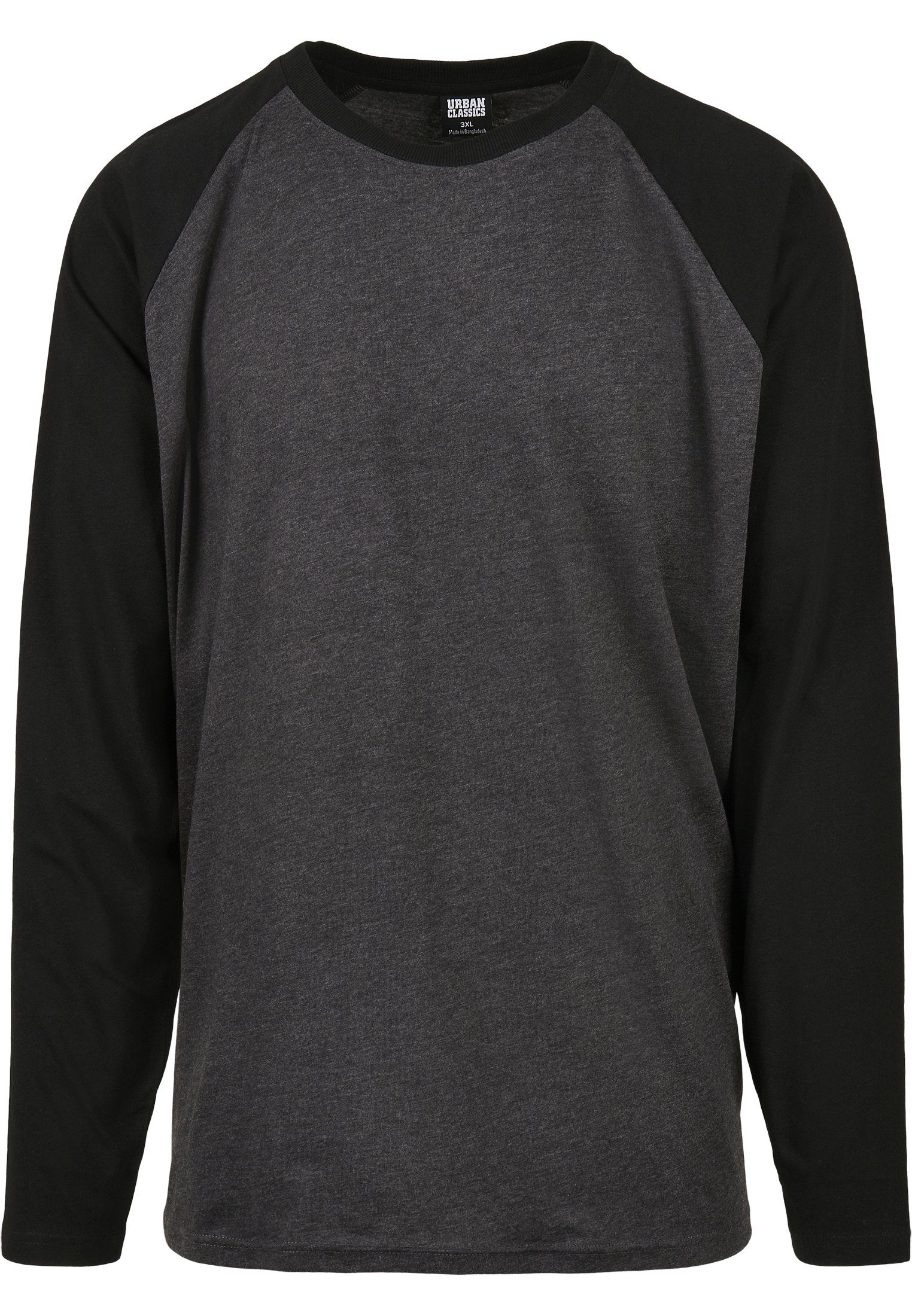 Männer Raglan LS (1-tlg) T-Shirt Contrast CLASSICS charcoal/black URBAN