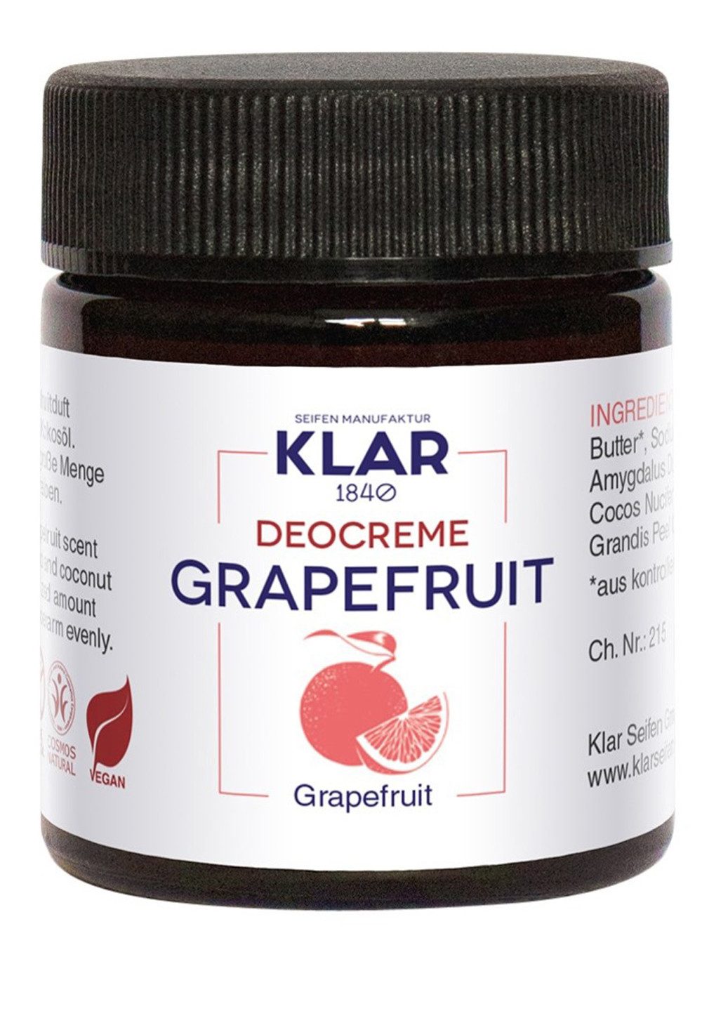 Klar Seife Deo-Creme Grapefruit, 1-tlg., Deocreme 30 ml