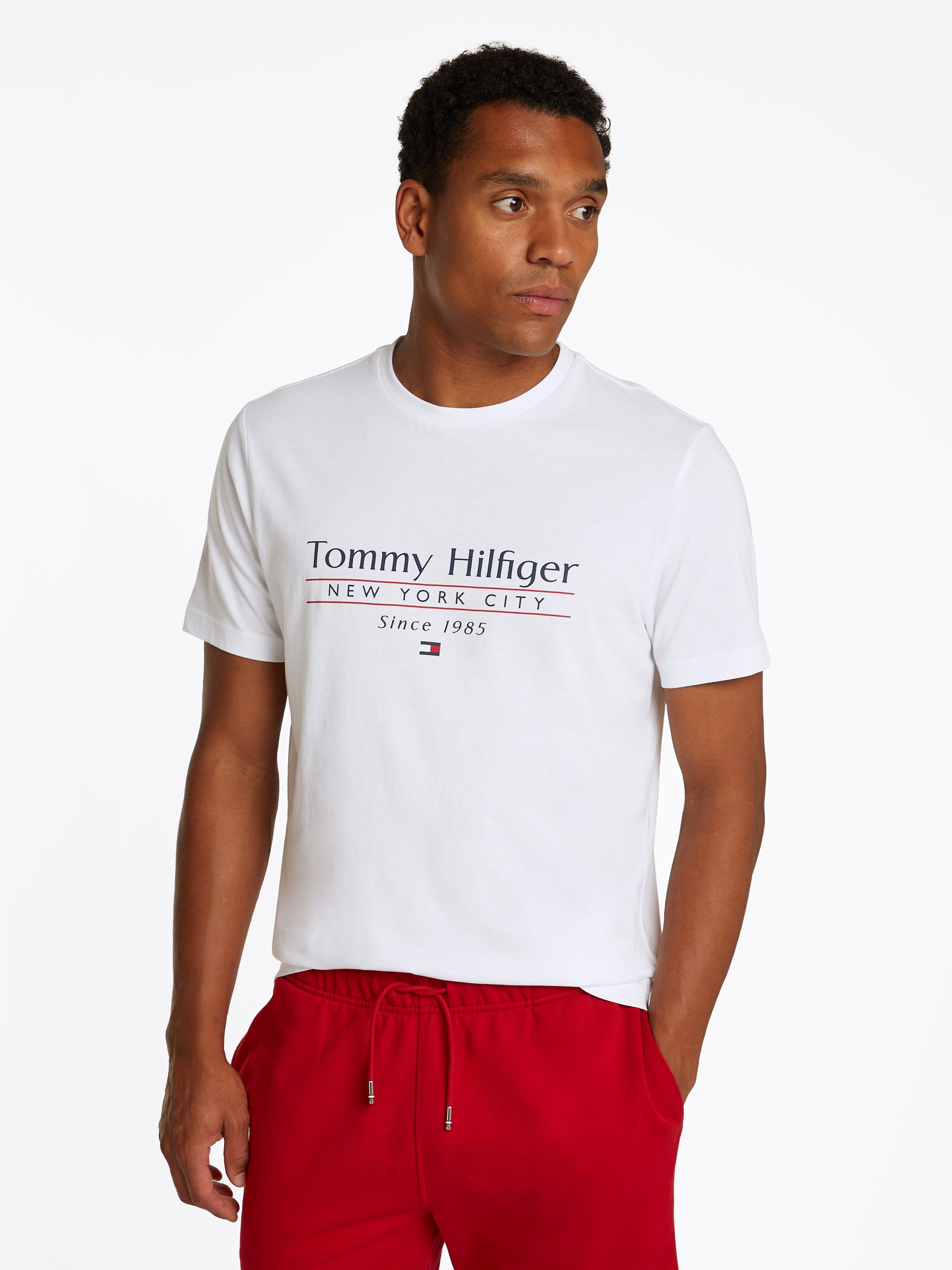 Tommy Hilfiger T-Shirt HILFIGER CENTER STACK günstig online kaufen