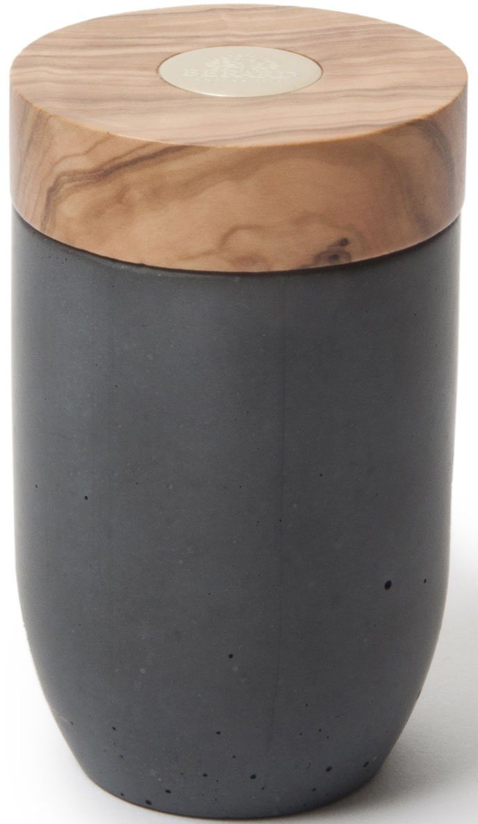 BERARD FRANCE 1892 Salz-/Pfeffermühle Millanari manuell, Beton-Optik/Olivenholz, Edelstahl-Mahlwerk