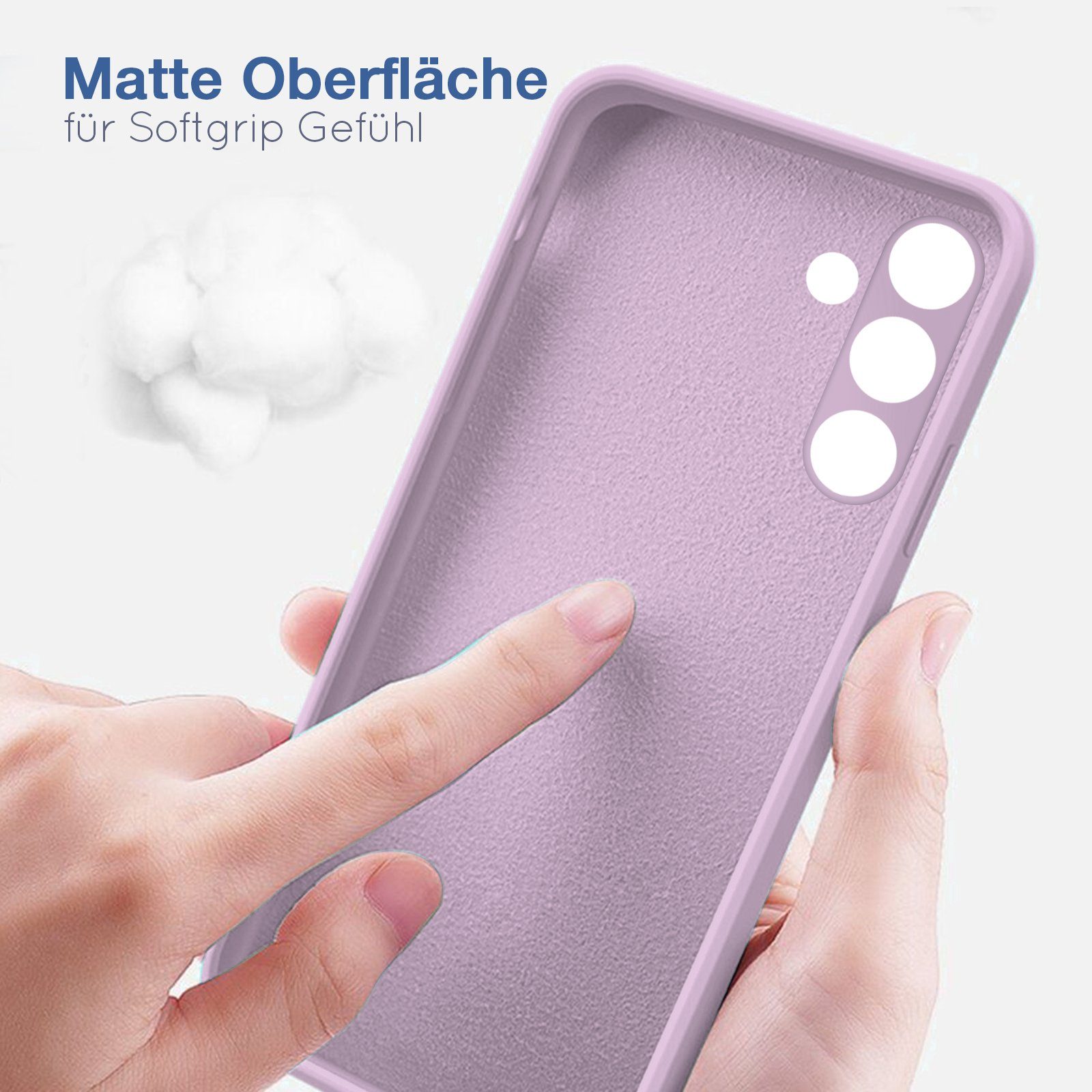 Tec-Expert Handyhülle SoftGrip Cover Hülle für Samsung Galaxy S24 FE, Handy Case Bumper integrierter Kameraschutz flexibel – Bild 4 von 5