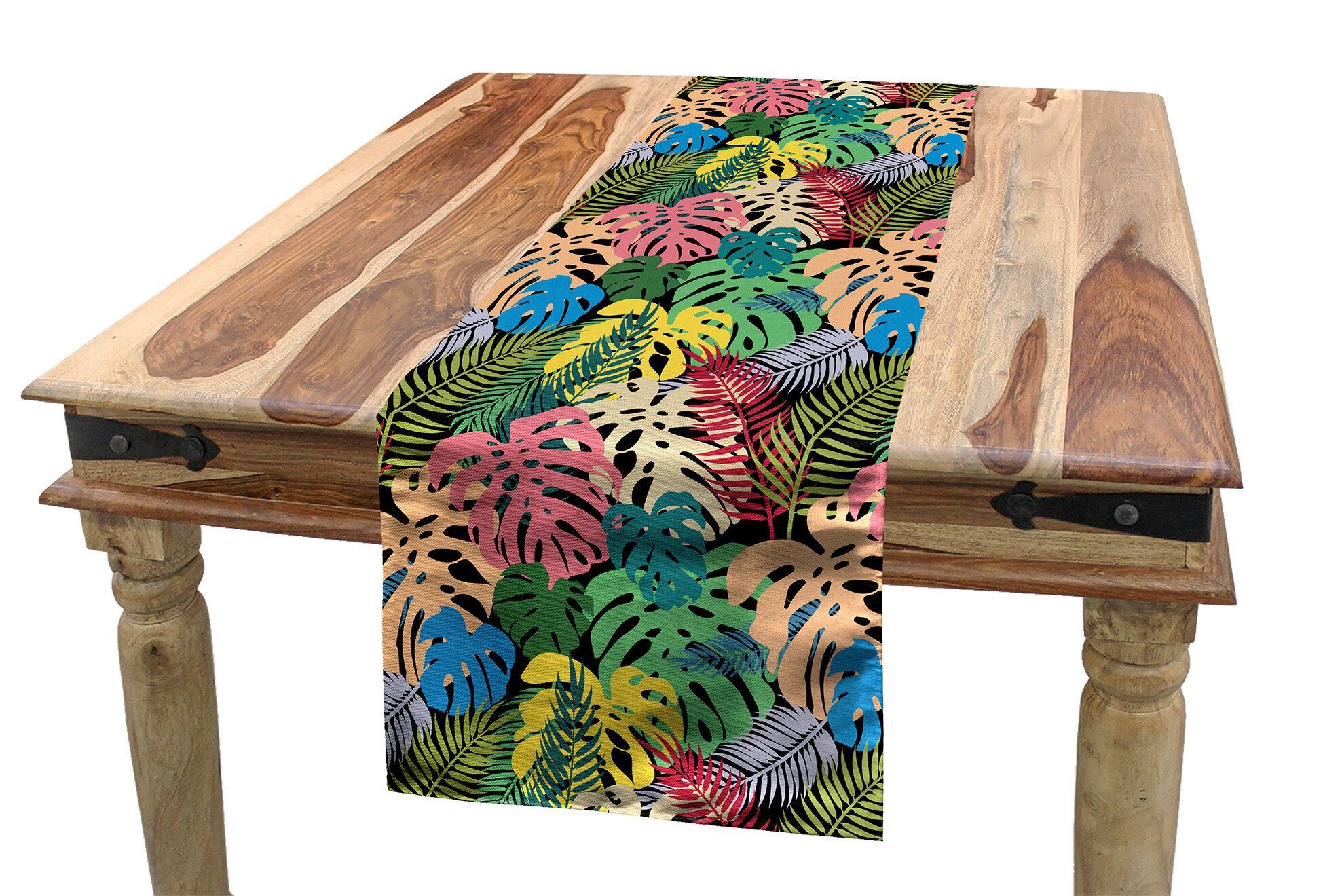 Abakuhaus Tischläufer Esszimmer Küche Rechteckiger Dekorativer Tischläufer, Bunt Rainbow Colored Hawaiian