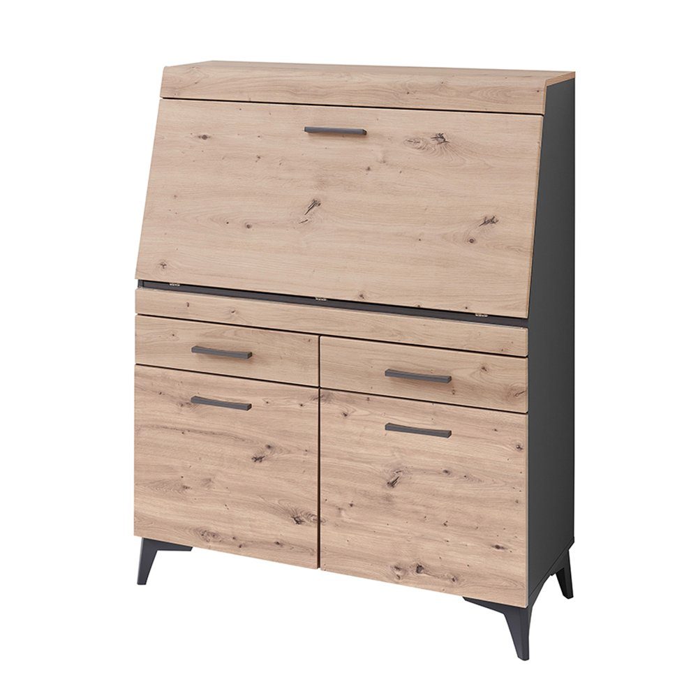 Lomadox Sekretär SELVA-36, in Artisan Eiche Nb. mit graphit, B/H/T ca. 98/124/42 cm