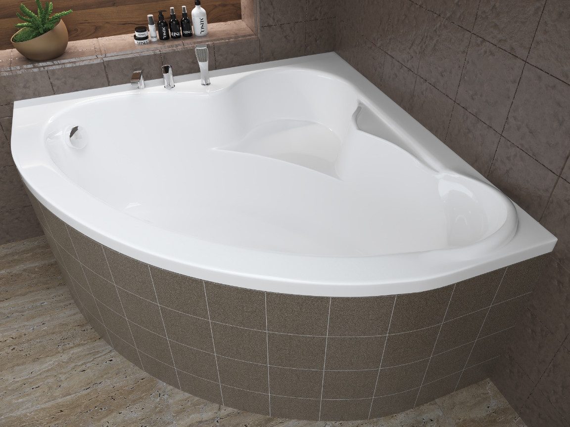 KOLMAN Badewanne Eckbadewanne Standard 130x130, Ablaufgarnitur günstig online kaufen