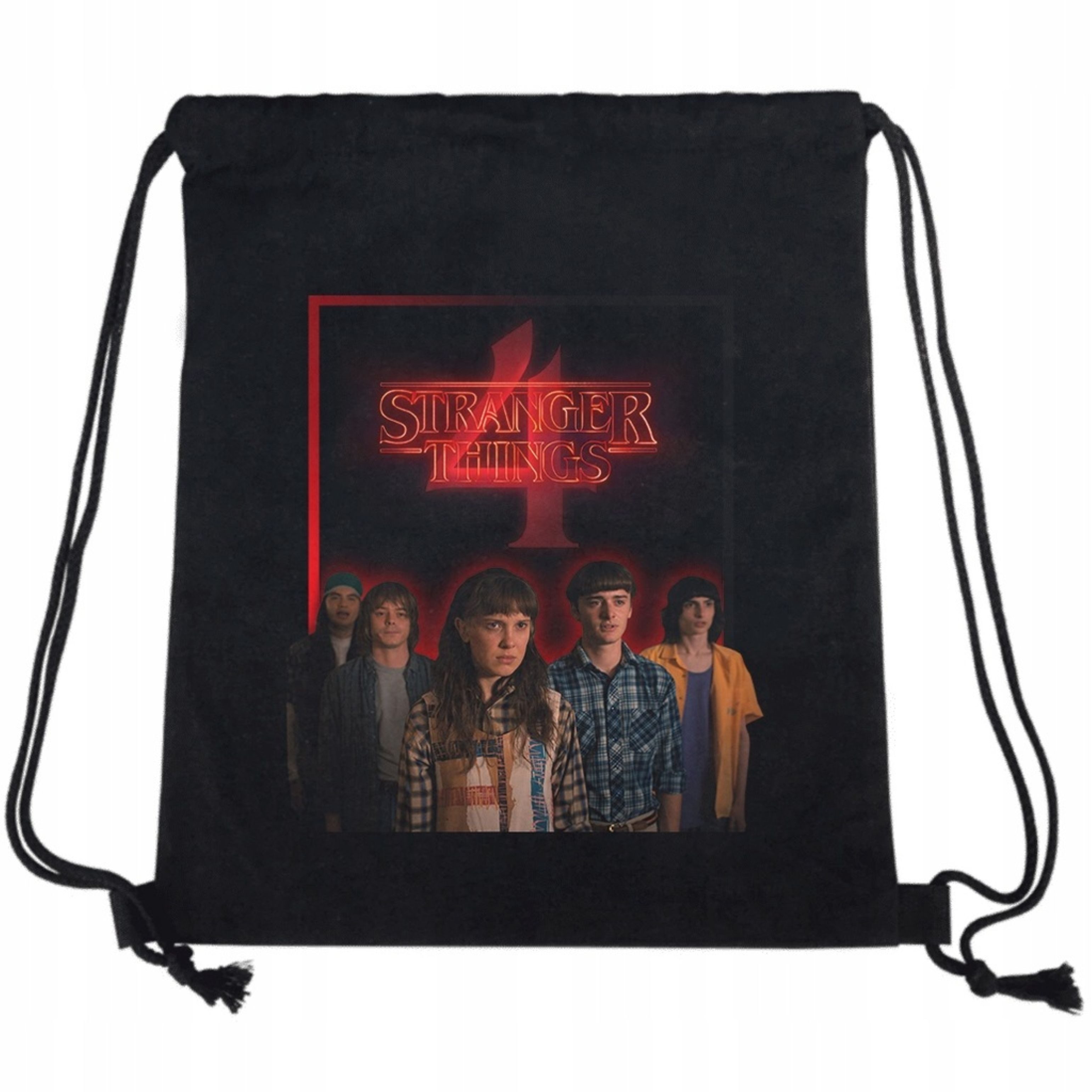 Schuhbeutel Stranger Things Turnbeutel Baumwolle Schwarz 37x41 cm