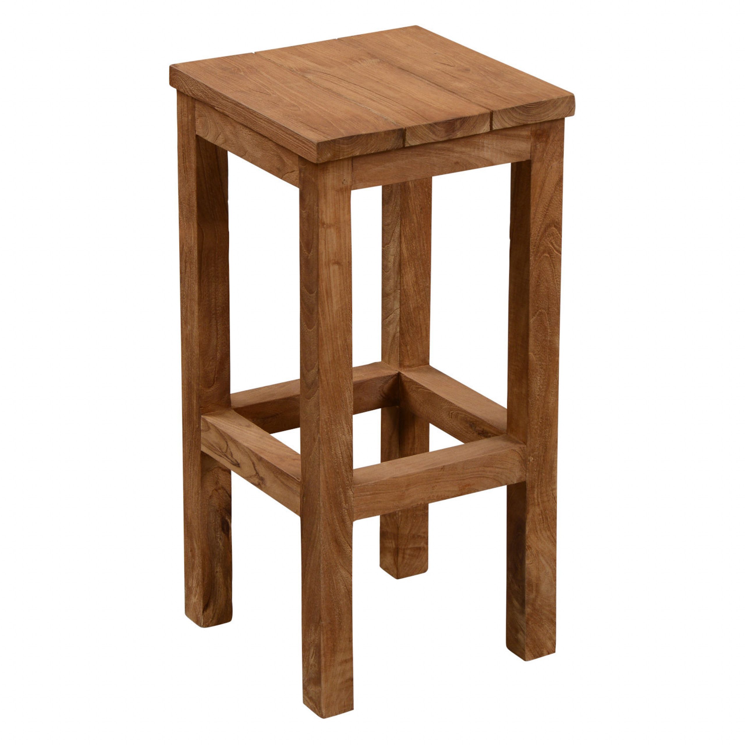 Inko Barhocker Inko Teakholz-Barhocker Abacus recyceltes Teak 36,5x36,5x75 cm