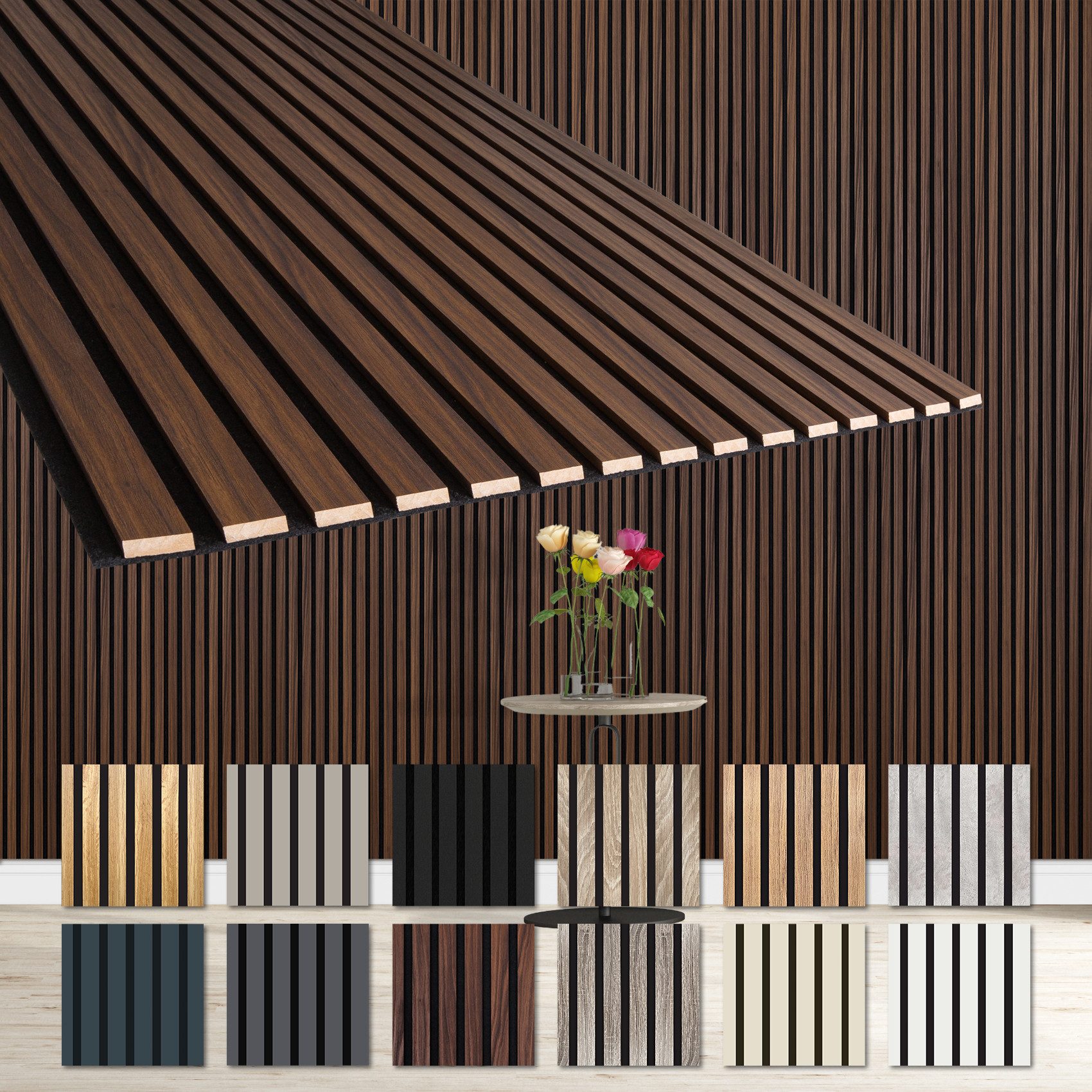 Hexim Wanddekoobjekt AP13 (Akustikpaneele 4 Stück 278x60cm Holz Comfort - f günstig online kaufen