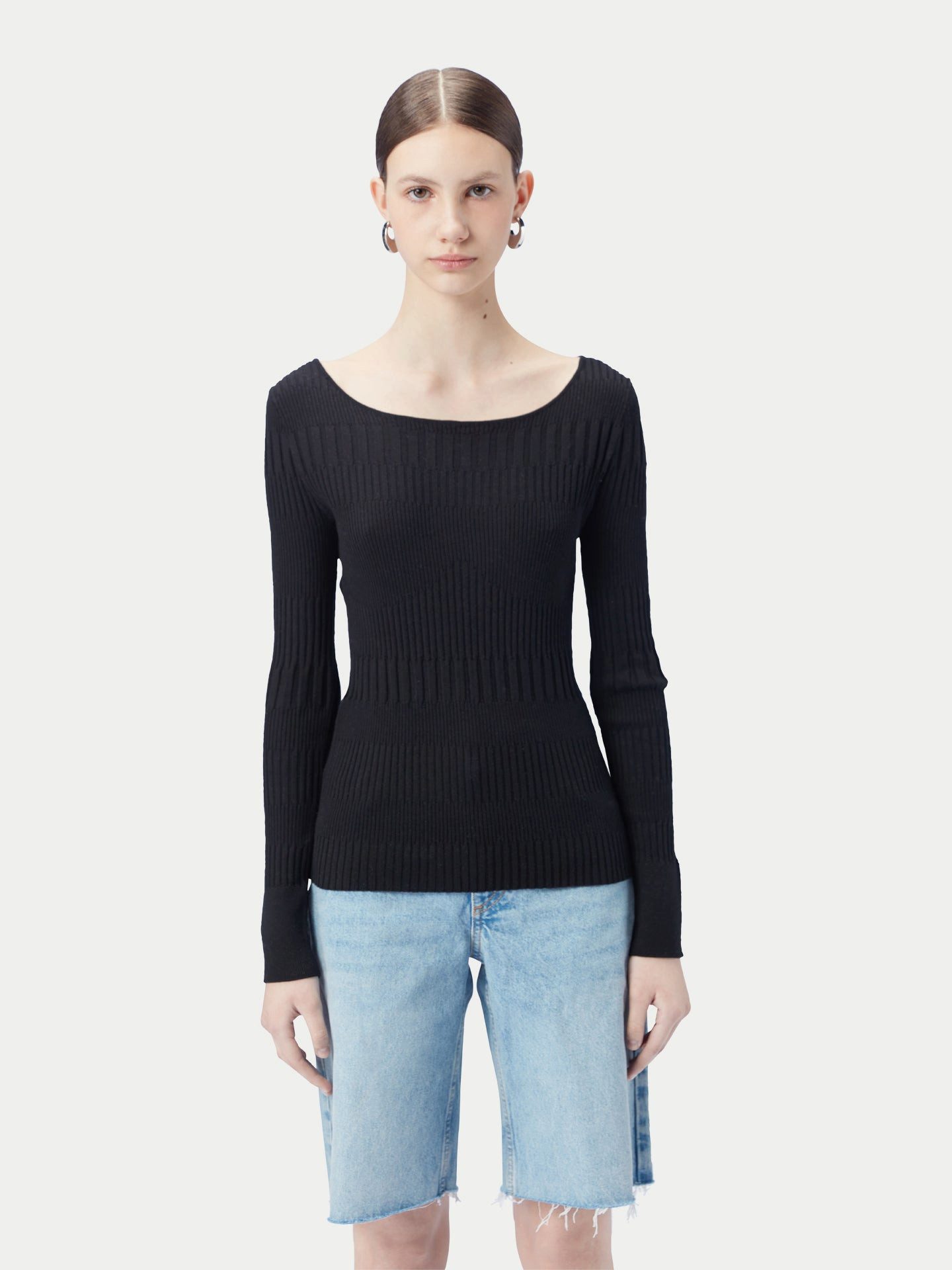 GOBI Cashmere Rundhalspullover Rippenpullover aus Baumwoll-Seiden-Kaschmir- günstig online kaufen