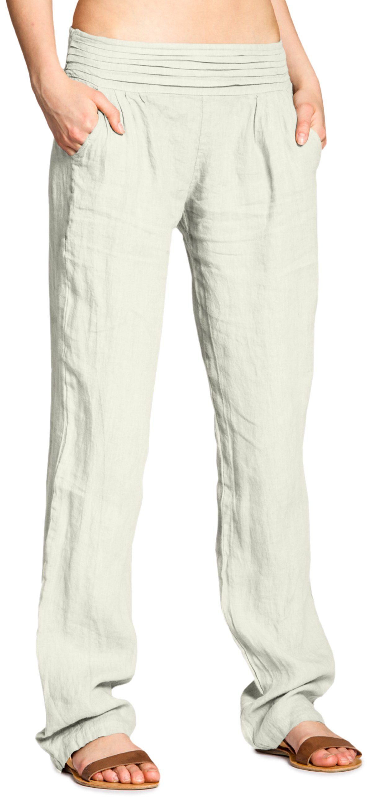 Caspar Leinenhose KHS020 Damen Casual Leinen günstig online kaufen