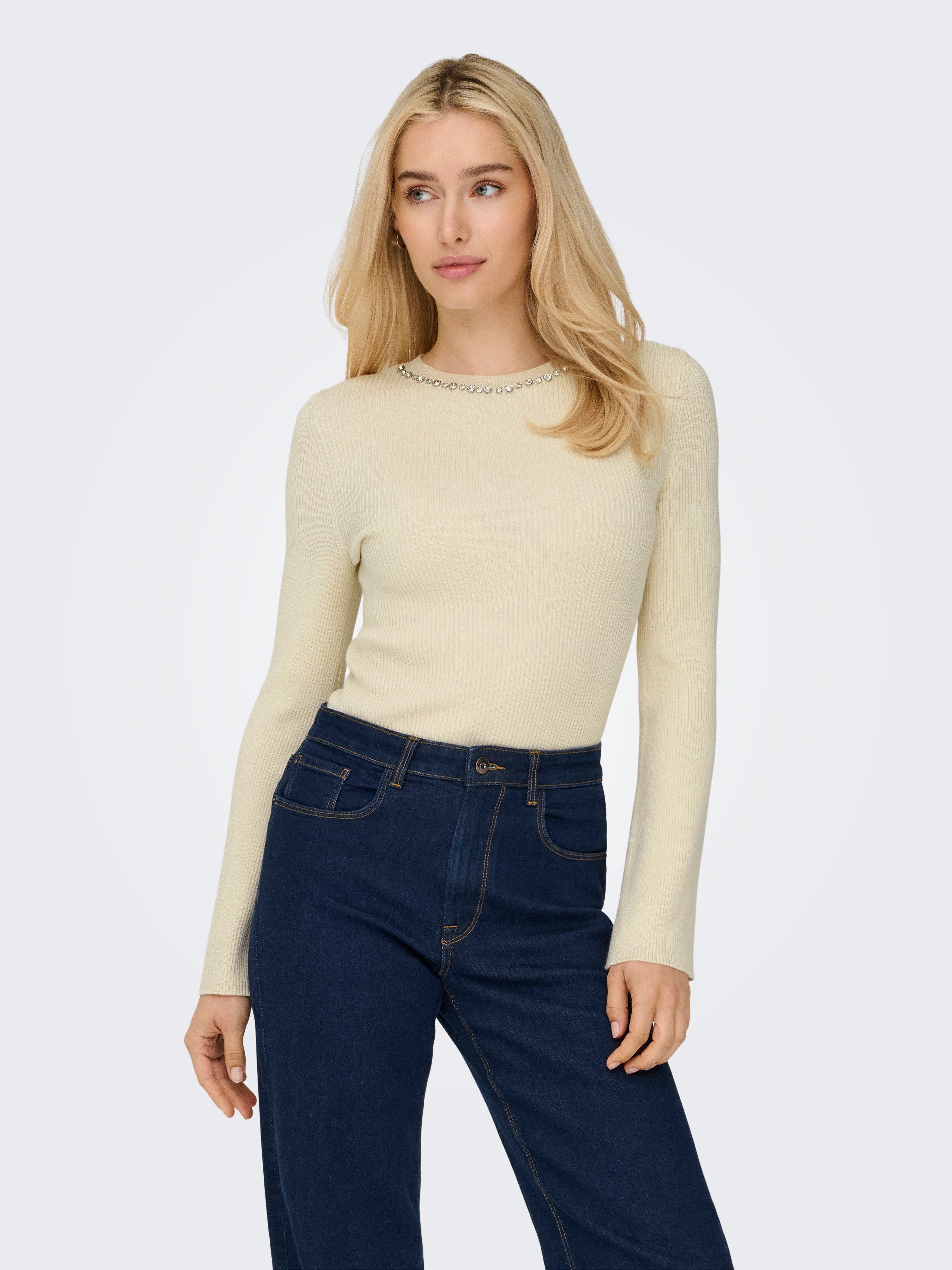 ONLY Rundhalspullover ONLNATASCHA LS BLING O-NECK CC KNT günstig online kaufen