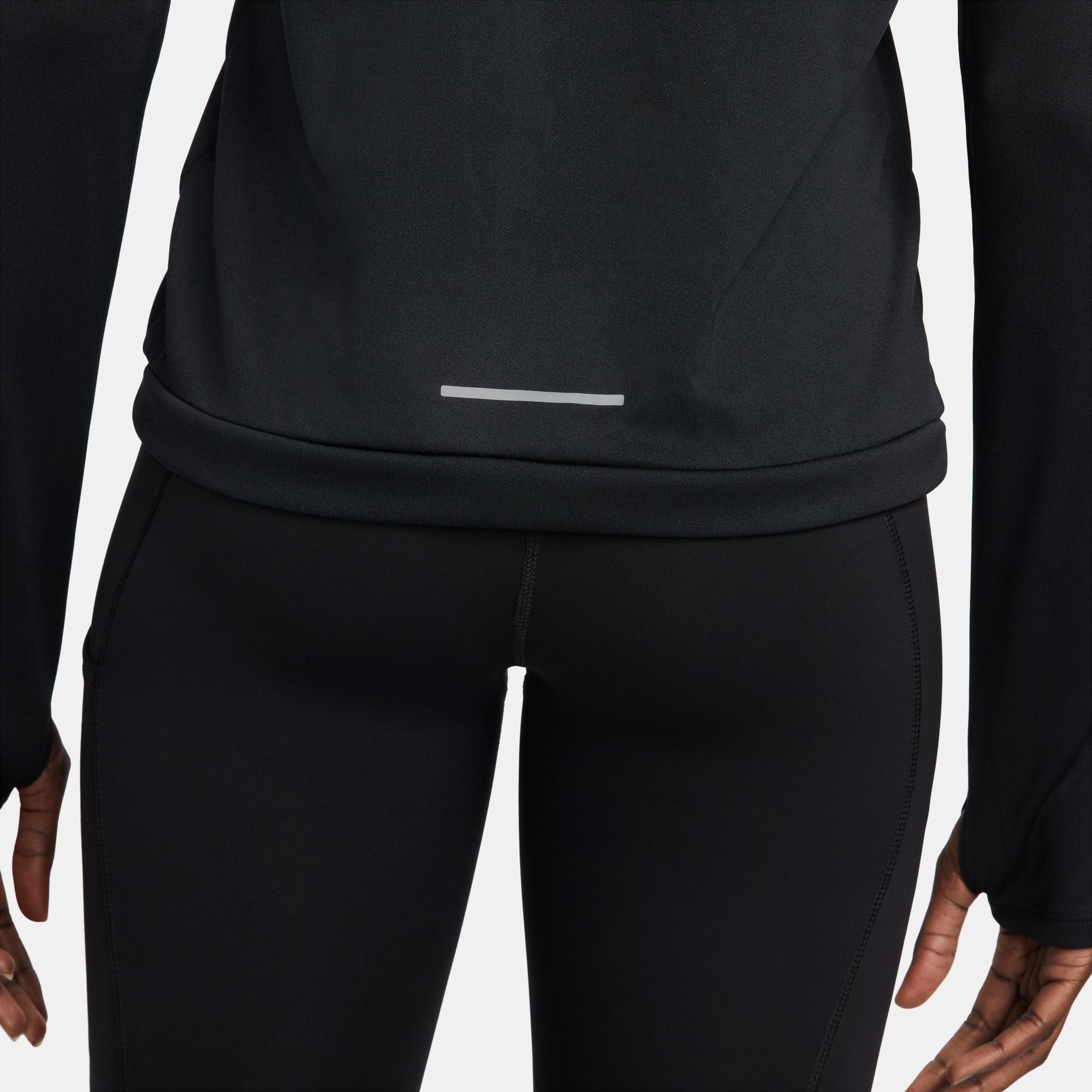 Nike Laufshirt DRI-FIT WOMEN'S CREW-NECK RUNNING TOP BLACK/REFLECTIVE SILV