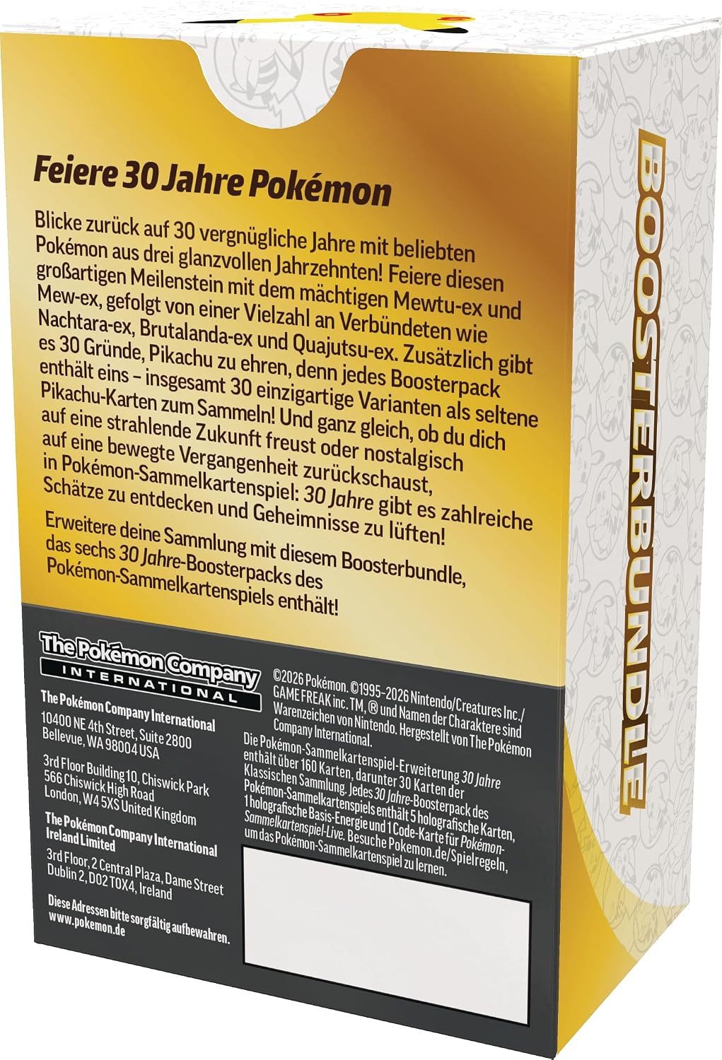 POKÉMON Sammelkarte 30 Jahre Jubiläum Boosterbundle mit 6 Booster Packs (Deutsch) – Bild 2 von 3