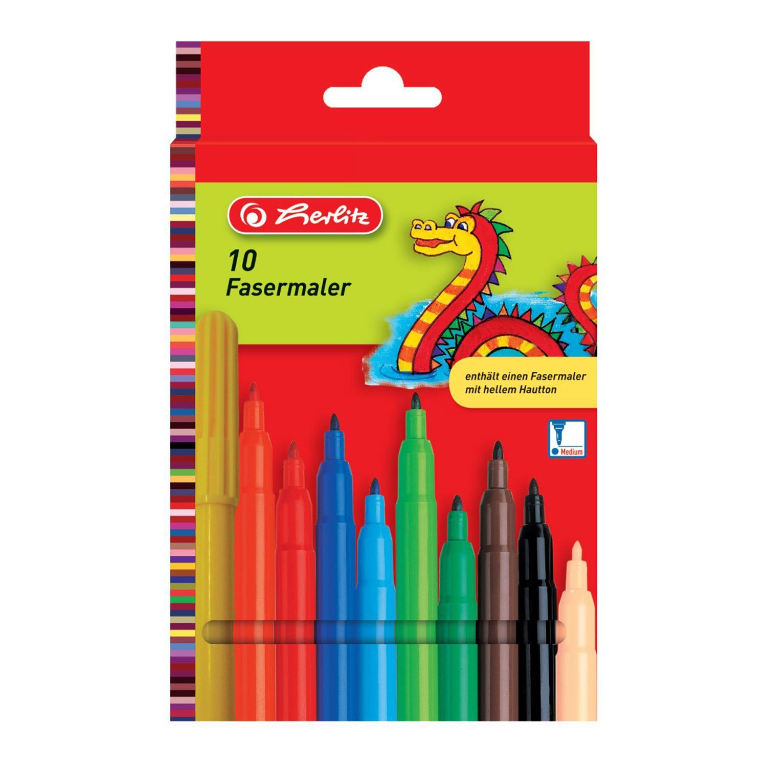 Herlitz Faserstift Pelikan 8649139 Fasermaler 10er 2,0 LB. echt