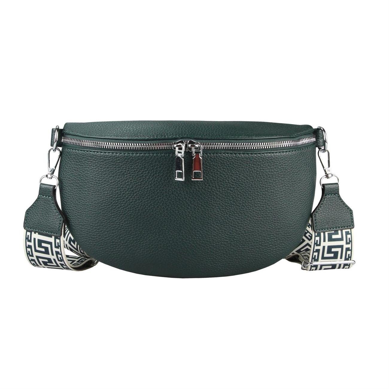 ITALYSHOP24 Bauchtasche Damen Gürteltasche Umhängetasche CrossBody CrossOver, Bodybag, Brusttasche, Hüfttasche, Muster Taschengurt, leicht Gewicht