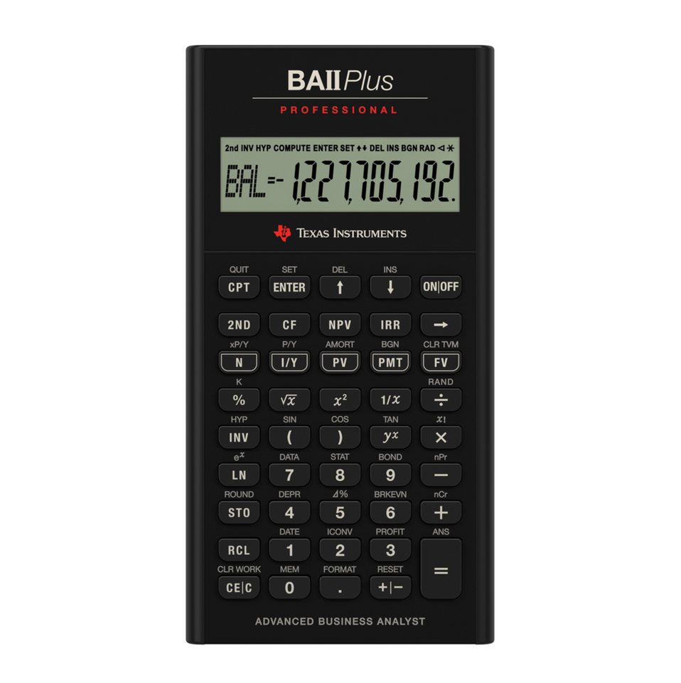 Texas Instruments Taschenrechner TI-BA II Plus™ Professional, Finanztaschenrechner für Business und Profis