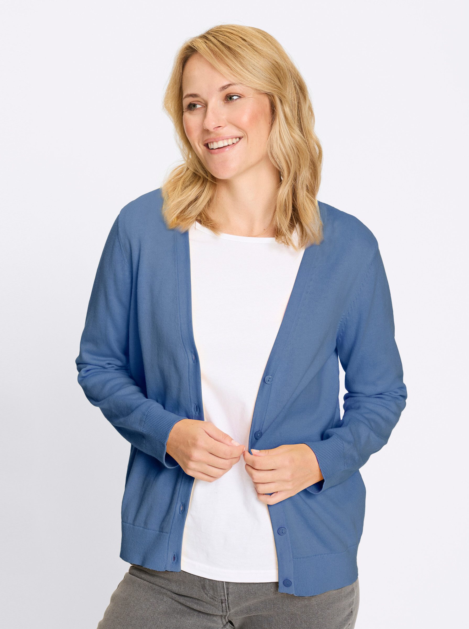Strickjacke Cardigan Langarm Jersey