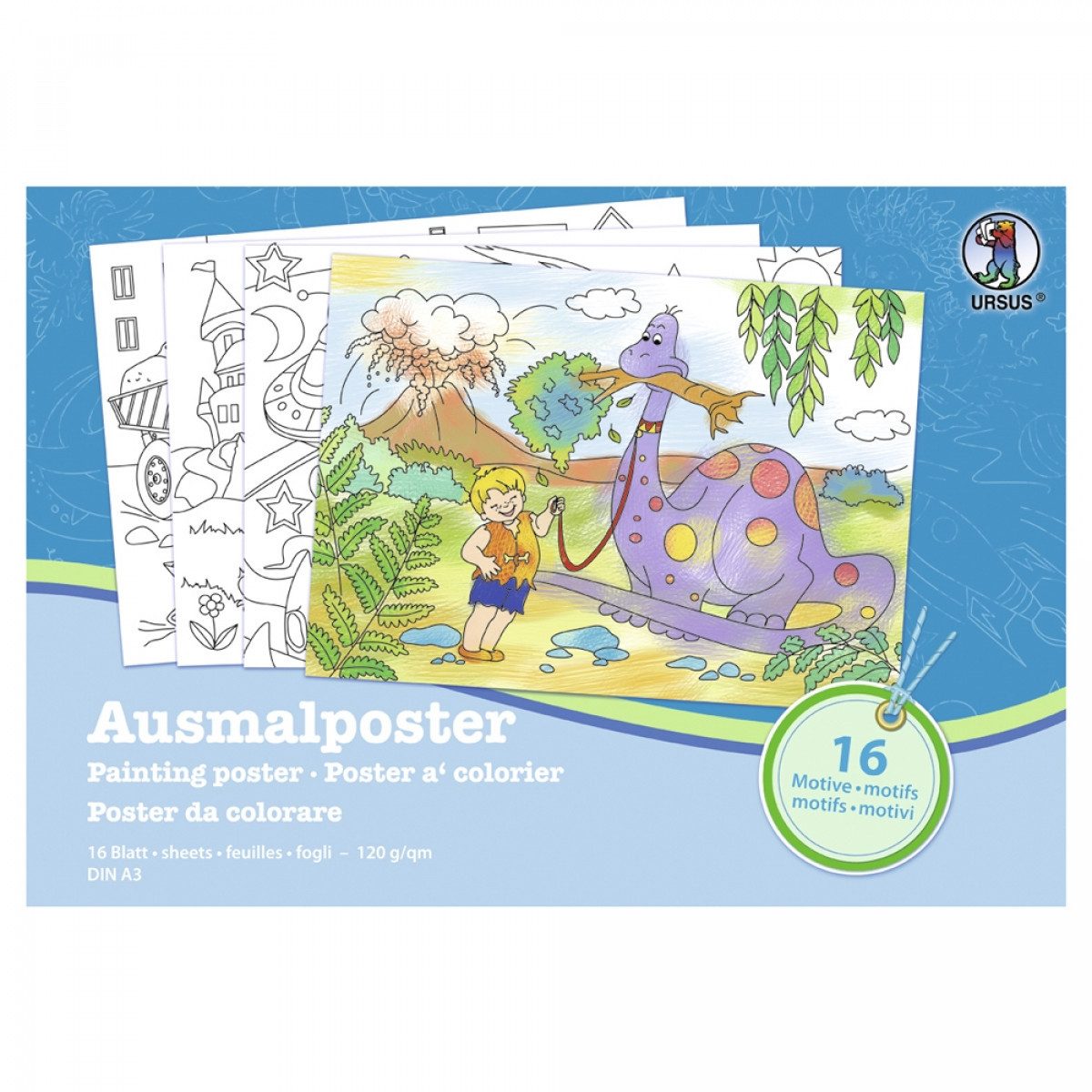 URSUS Malblock URSUS Ausmalposter "Jungen", A3, 16Bl.