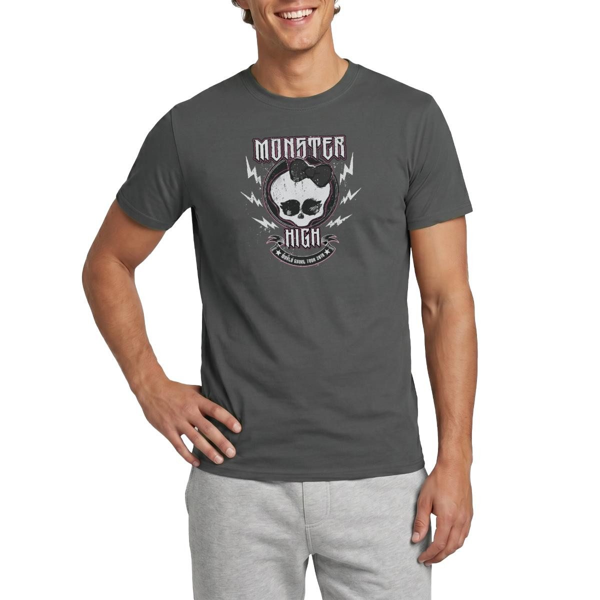 Spreadshirt T-Shirt Monster High™ World Ghoul Tour Totenkopf-Design Männer T-Shirt (1-tlg)