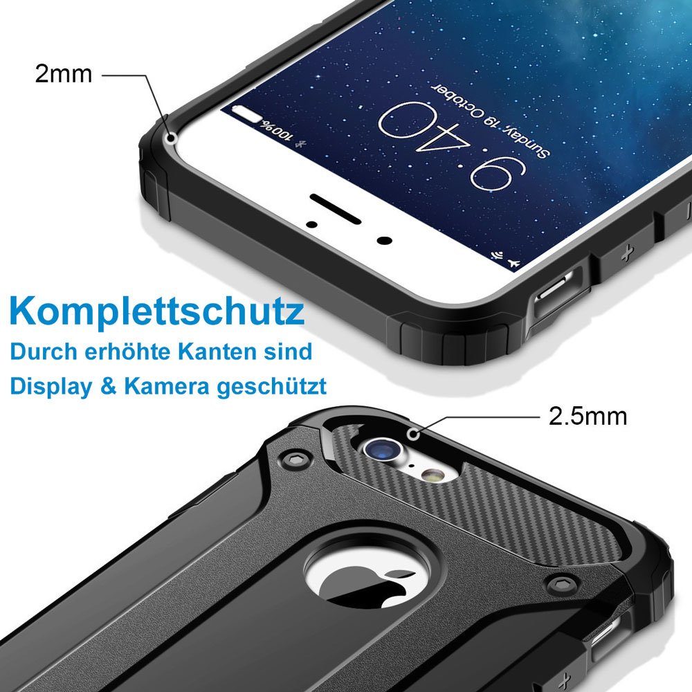 FITSU Handyhülle Outdoor Case für Apple iPhone Hülle Robuste Schutzhülle Cover Bumper, Hülle für iPhone 15, 14, 13, SE 2022, 12, SE 2020, 11 Pro, 11, 8, 7