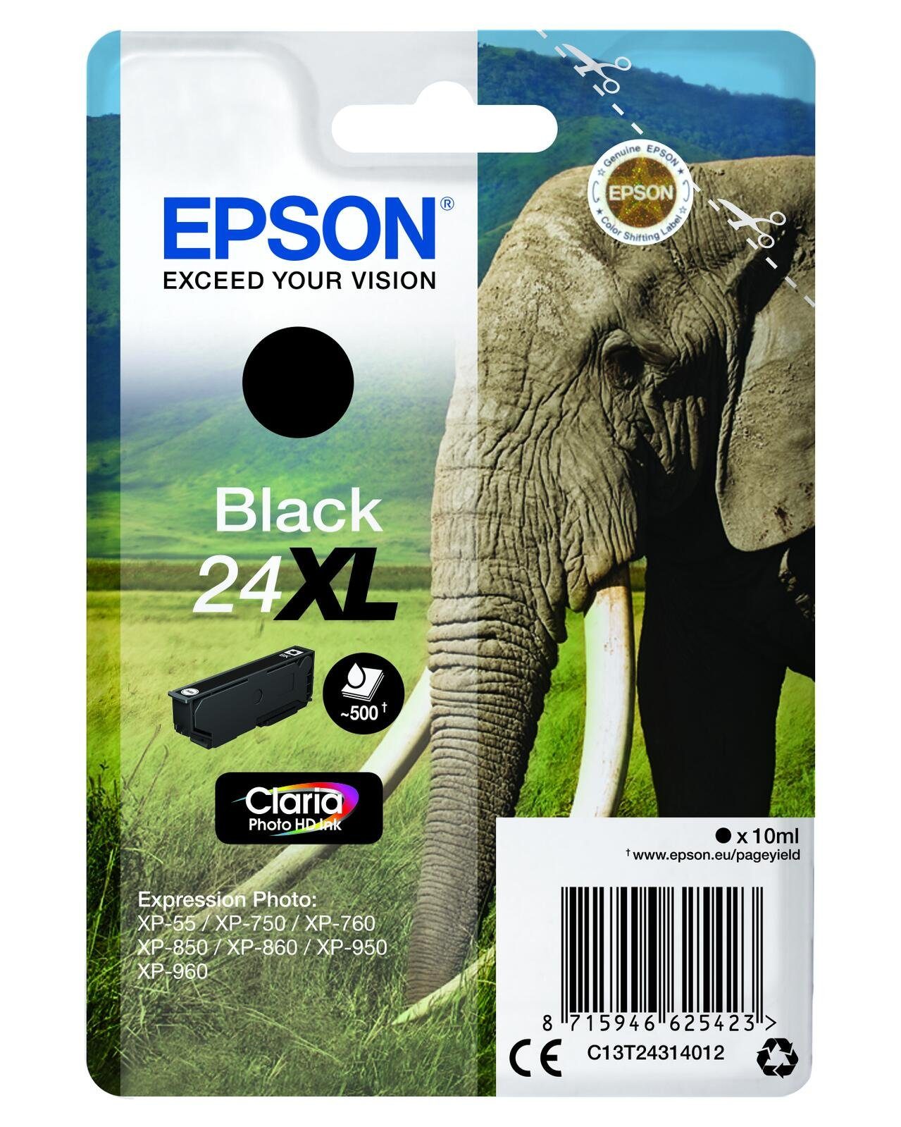 Epson Epson 24XL Elefant Druckerpatrone schwarz Tintenpatrone