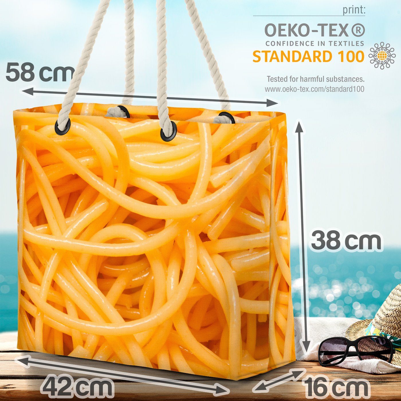 VOID Strandtasche (1-tlg), Pasta Nudeln Buchweizen k Pasta Spaghetti Eiernudeln Nudeln Spaghetti