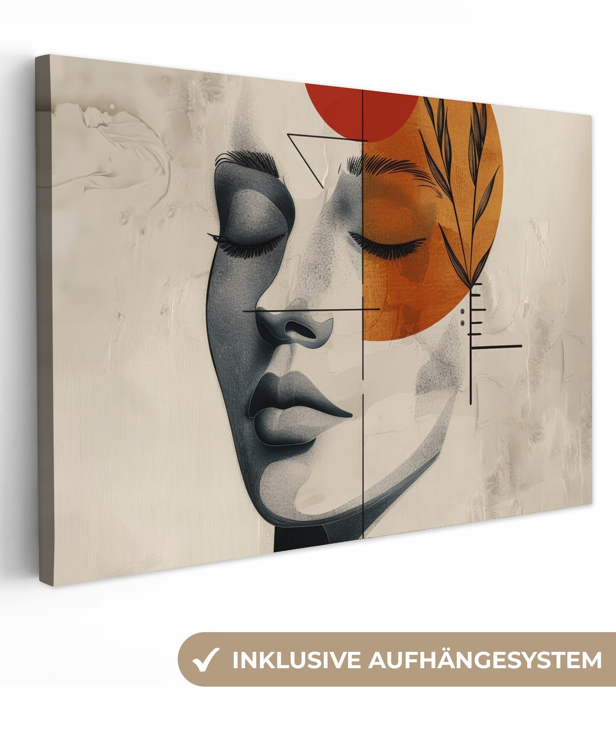 OneMillionCanvasses® Leinwandbild Gesicht - Kreise - Kunst - Modern, Fotodr günstig online kaufen