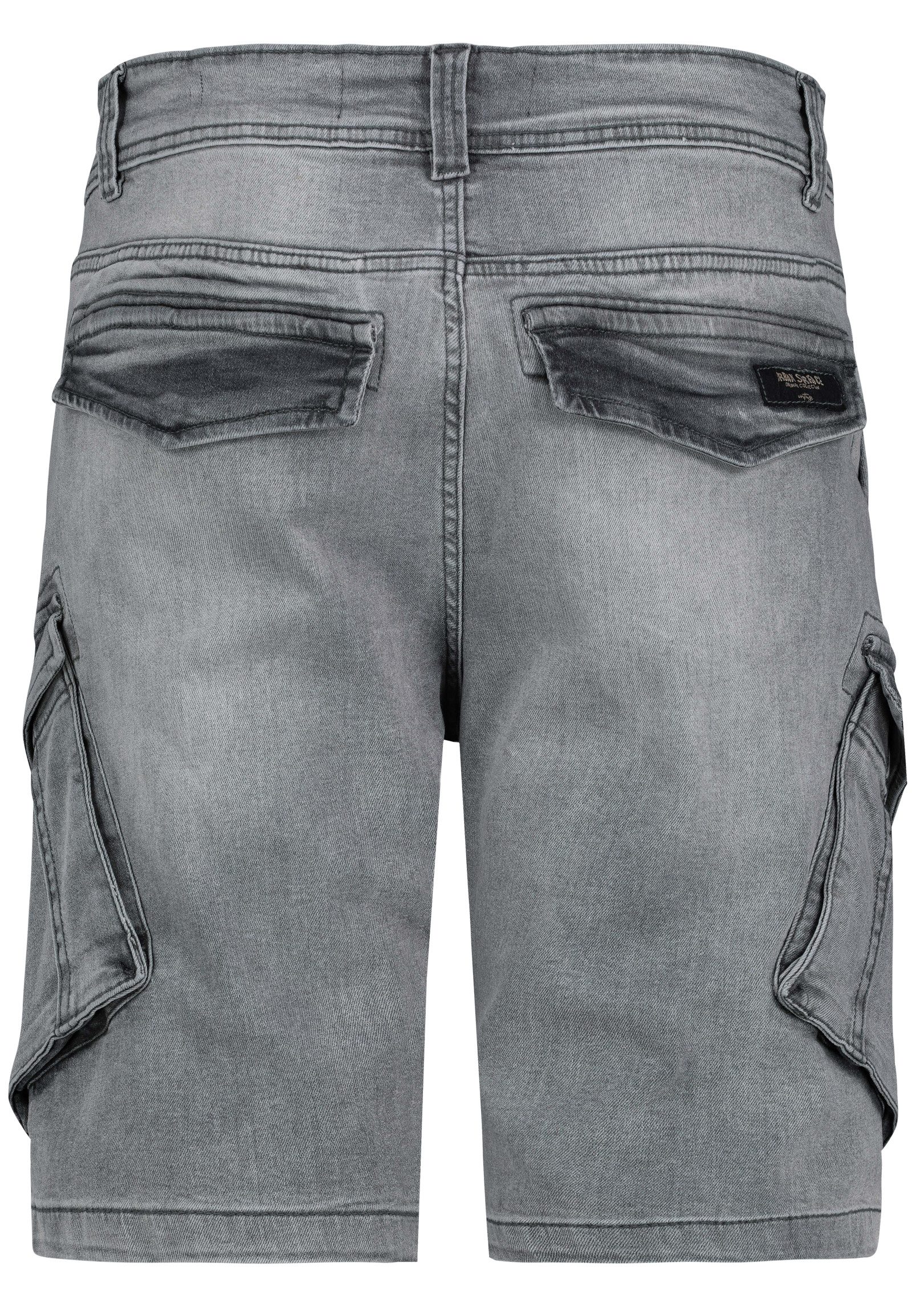 Urban Surface Jeansshorts Cargo mit Gürtel und Design Taschen Denim Bermuda Shorts