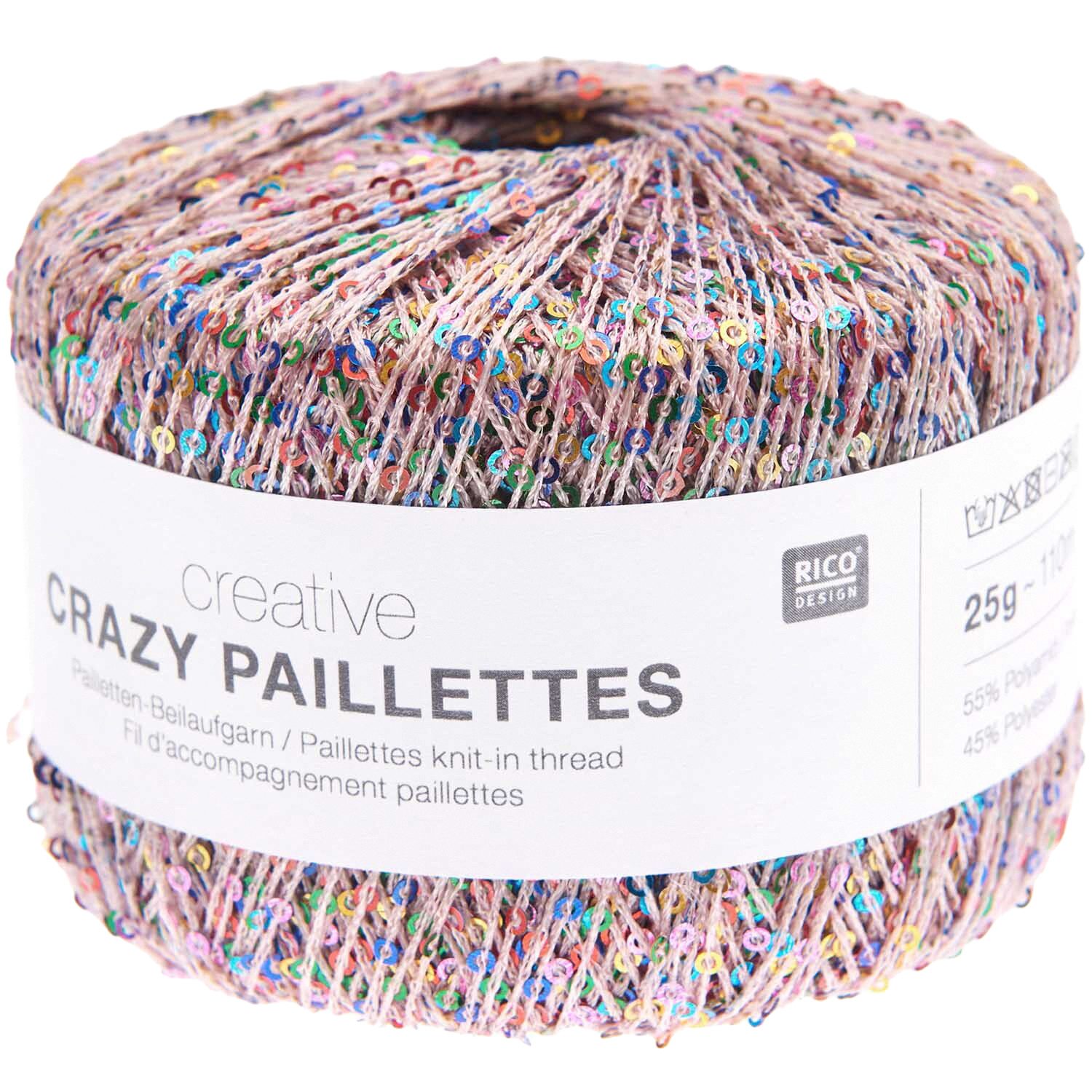 Rico Design Crazy Paillettes Häkelwolle, 25g, 110 m
