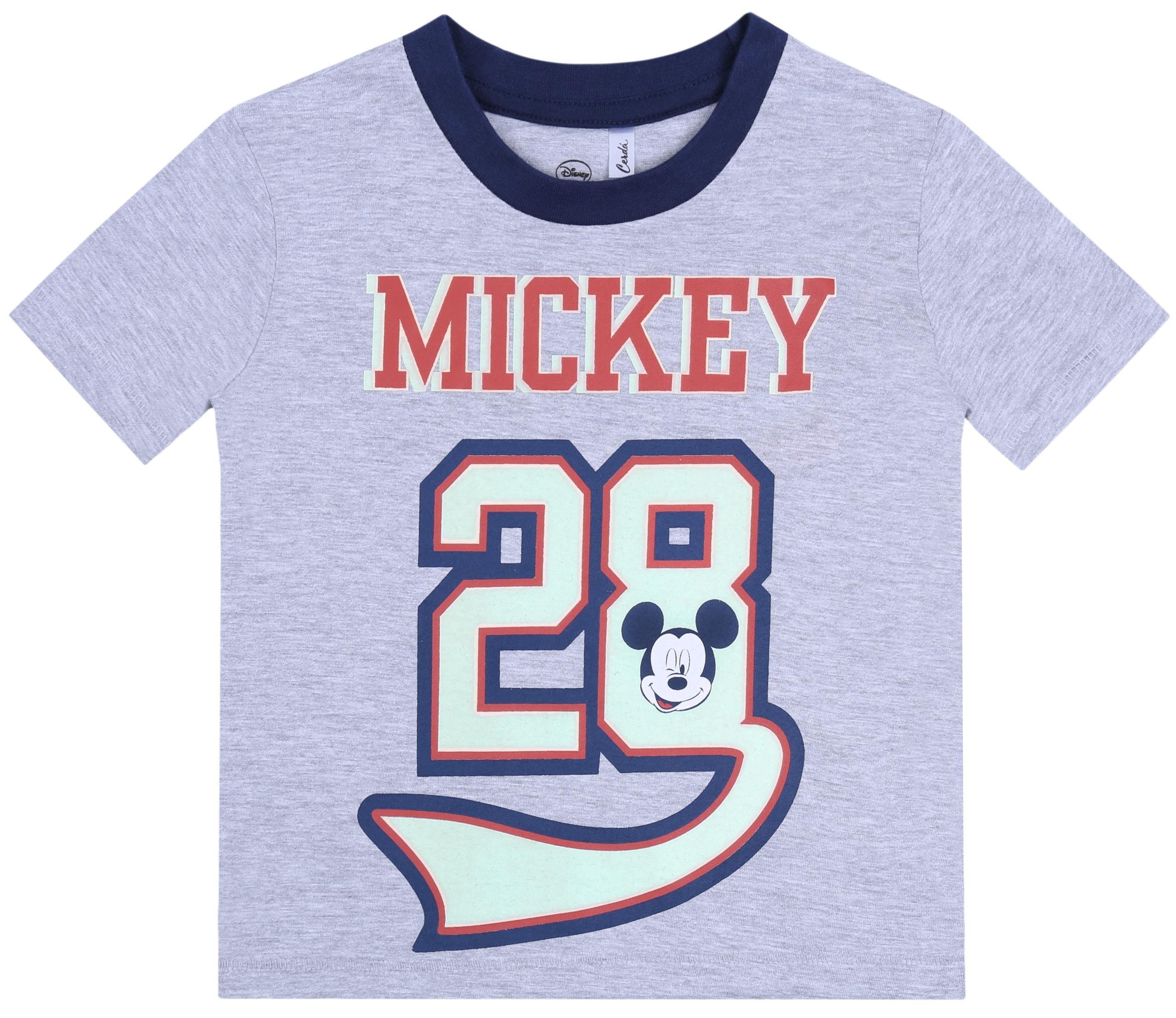 Kurzarmbluse Graues T-Shirt / mit Nummer 28 Mickey Mouse DISNEY 5 Jahre