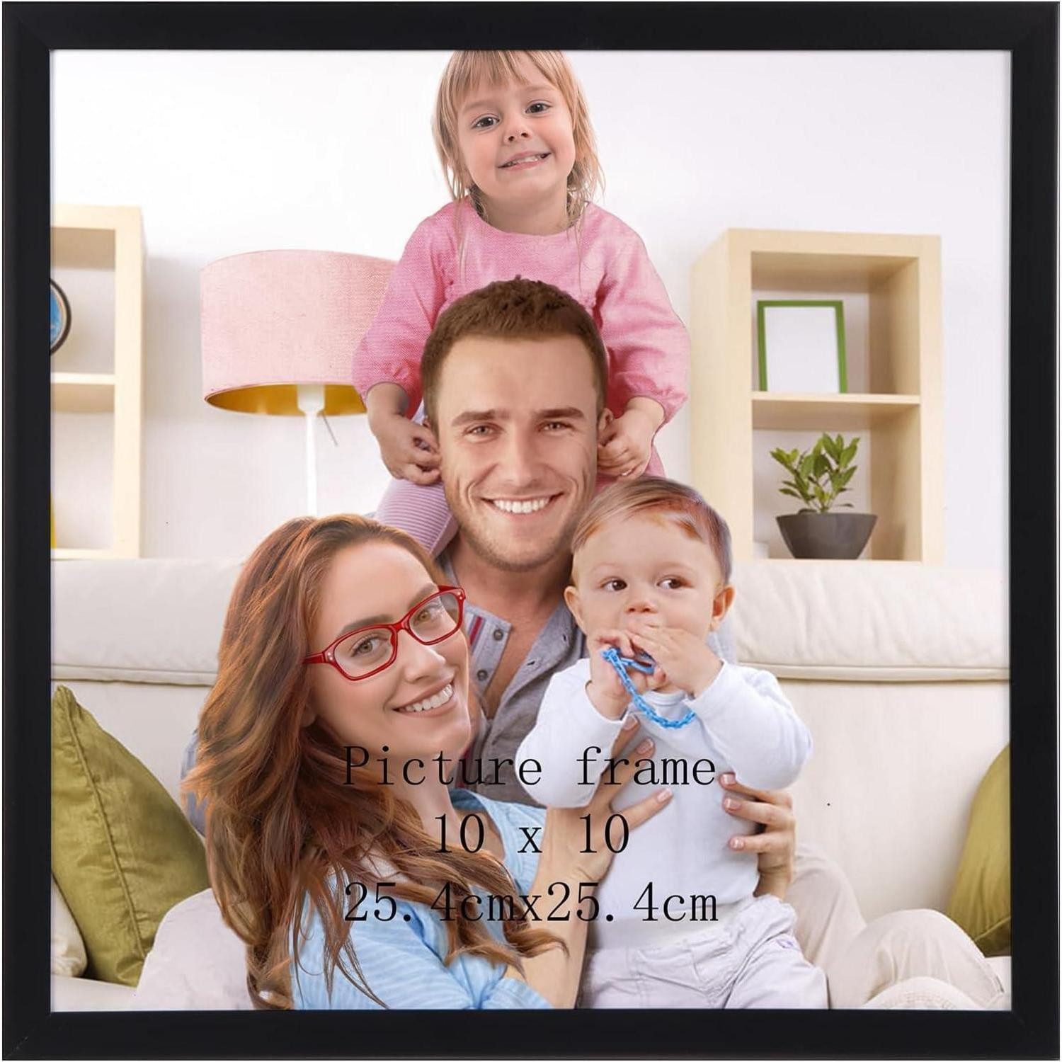 LuxusKollektion Einzelrahmen Bilderrahmen quadratisch Fotorahmen Wand 25x25cm Schwarz