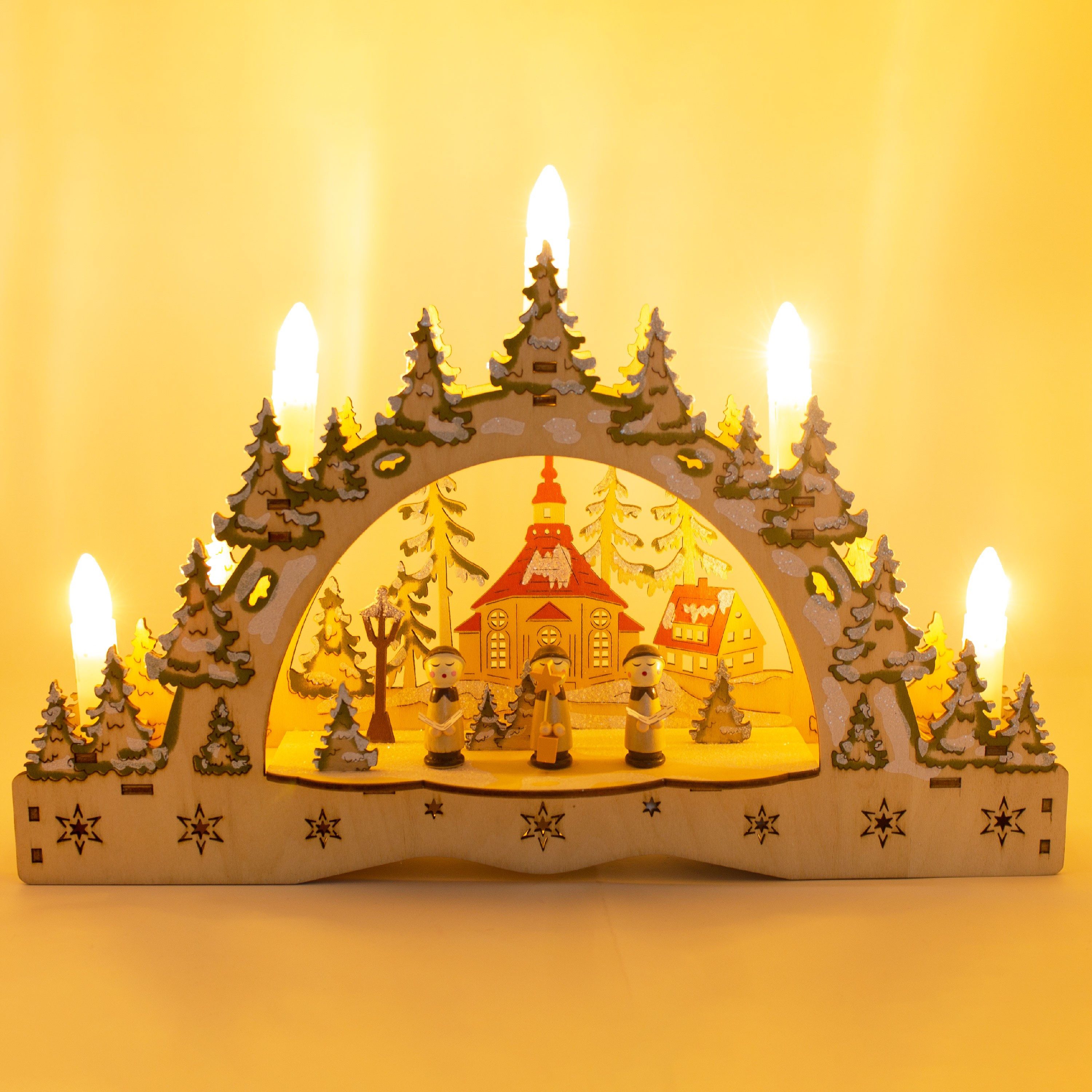 ToCi LED Schwibbogen LED-Kerzenbogen Schwibbogen mit 5 LED-Kerzen Weihnacht günstig online kaufen