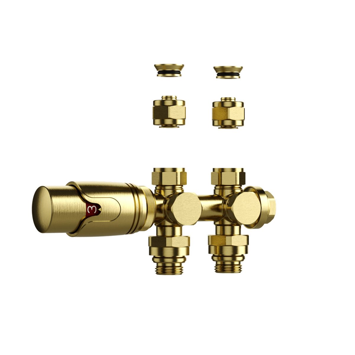 Belrad Regulierventil BLR304, (1-tlg), Thermostatische Heizkörperventile für Wand- und Bodenmontage in