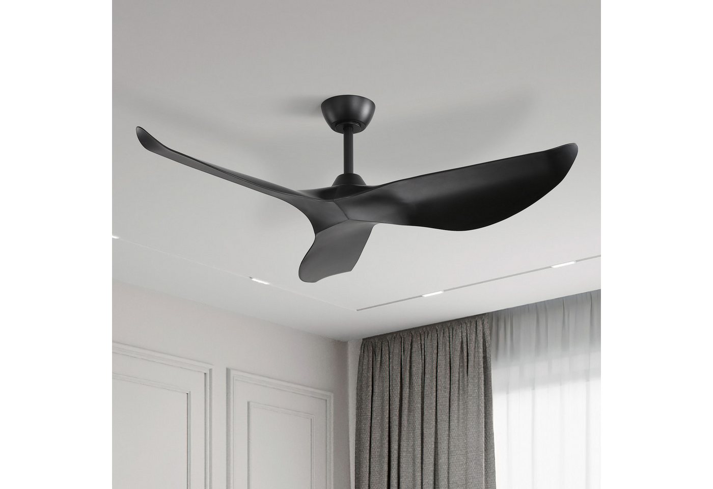 Sofucor Deckenventilator Modern Reversibler Deckenventilator mit Fernbedienung, 3‑Flügel‑ABS‑Ventilator, geräuschloser DC‑Motor für alle Räume