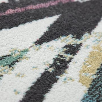 Teppich Kurzflor-Teppich Für Wohnzimmer Rauten-Muster In Pastellfarben In Bunt, TT Home, Läufer, Höhe: 13 mm