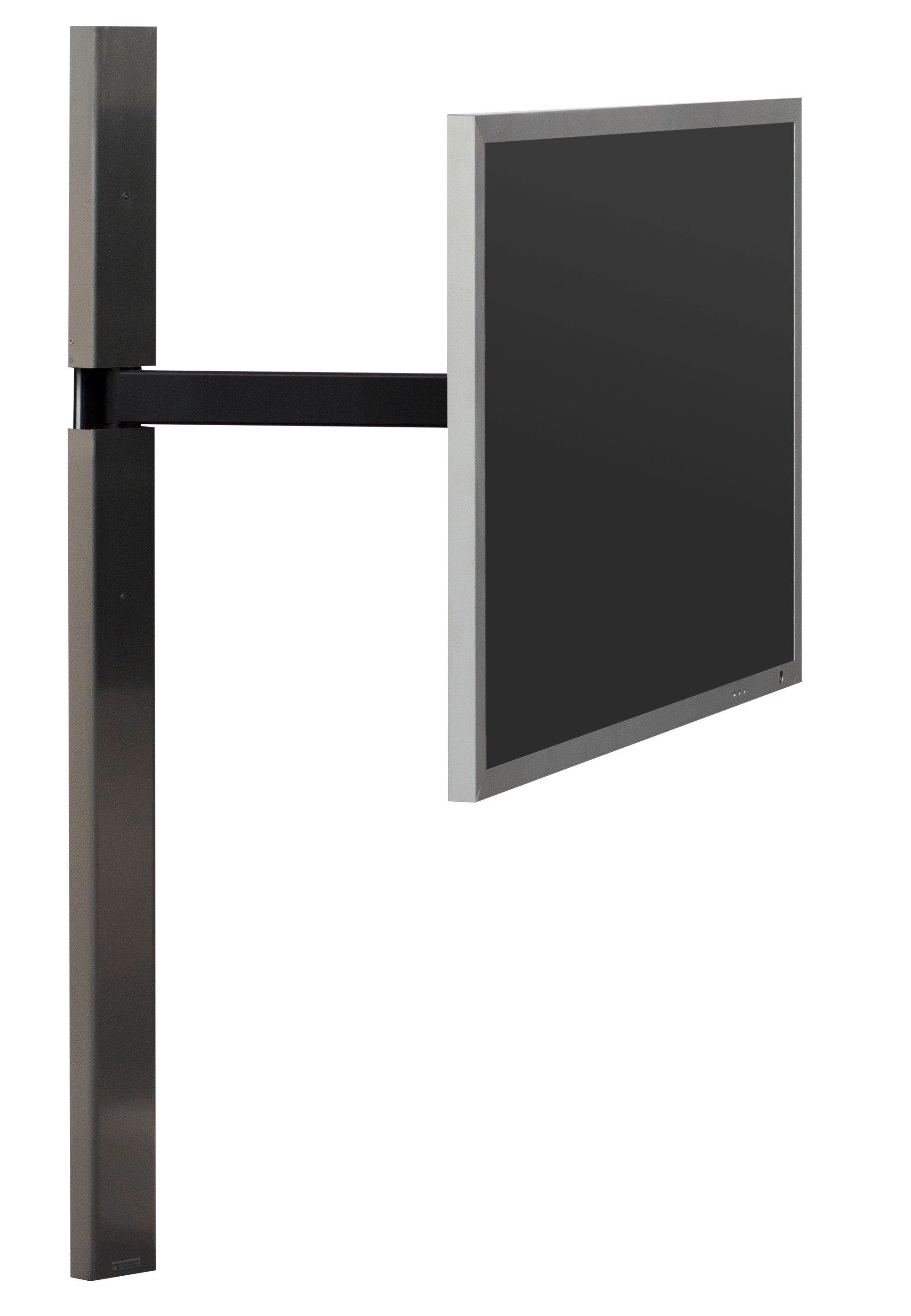 wissmann raumobjekte TV-Wandhalterung Drehbare Fernseher Halterungen, (bis 55 Zoll, Arm und Säule, TV Erhöhung in Edelstahl, schwarz, Made in Germany)