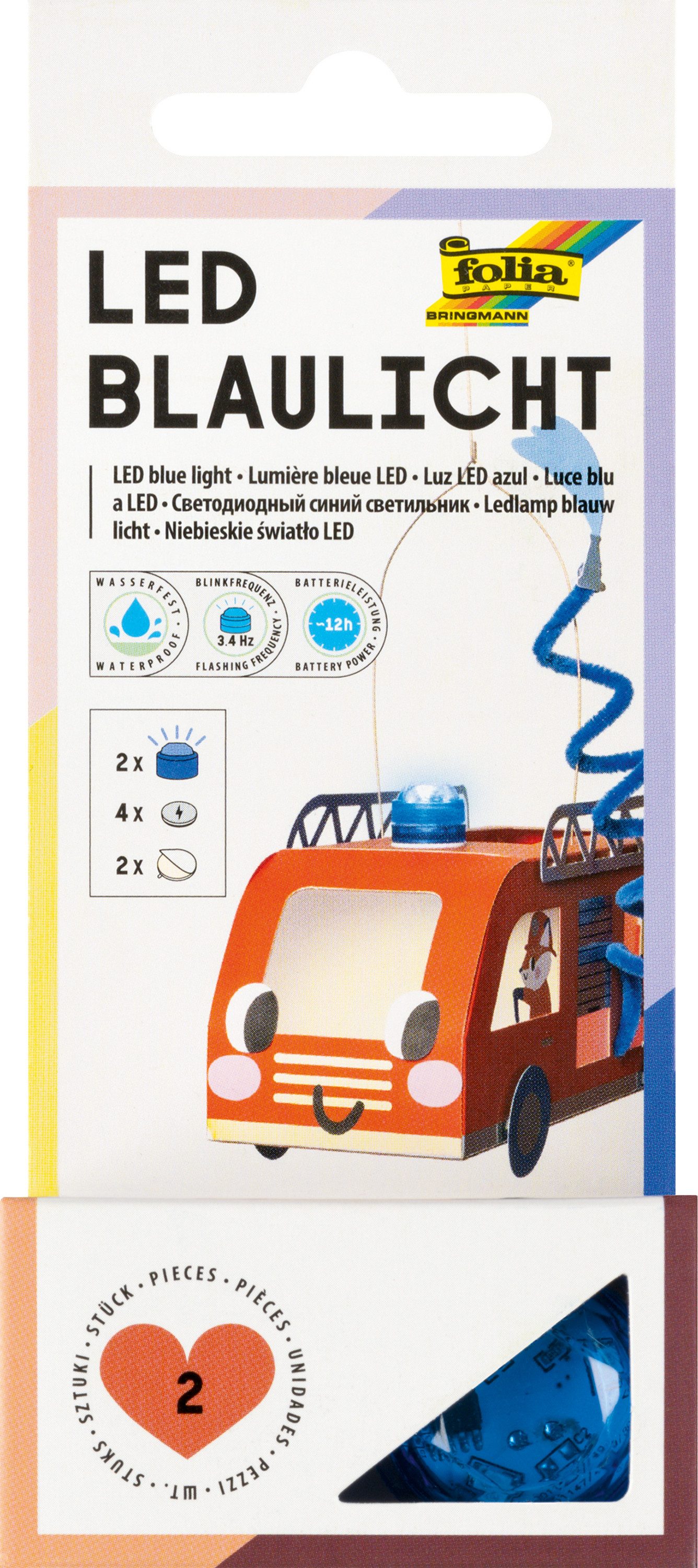 Folia LED-Leuchtmittel Blaulicht, Durchmesser: 3.0 cm