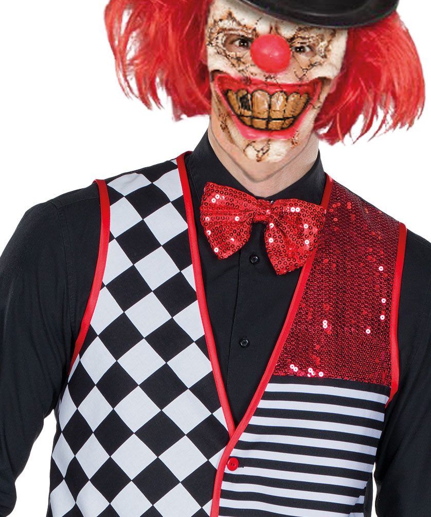 Karneval-Klamotten Kostüm Horror Pierrot Herren grusel Halloweenkostüm Narr, Herrenkostüm Halloweenkostüm Männer Clown Harlekin Weste Karneval