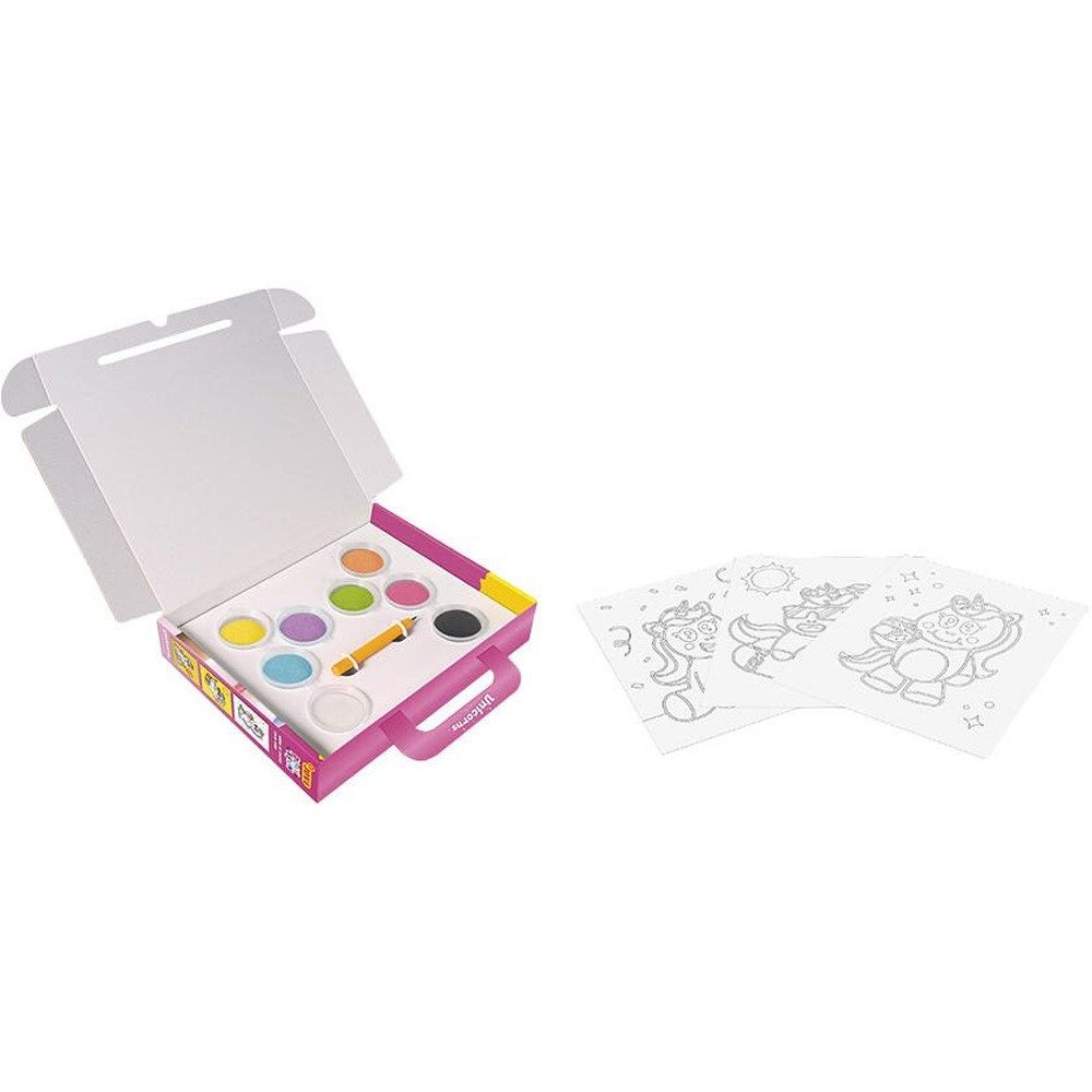 Jovi Sandform-Set JOVI Bastelset Play & Fun Sand Painting Kit Unicorns mehrfarbig