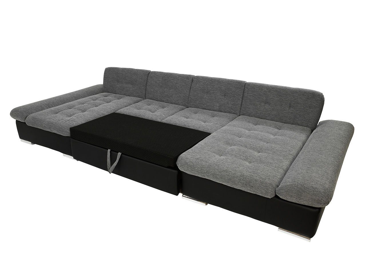vom Schlaffunktion, und U-Form Bettkasten Ecksofa Poso Wohnlandschaft Sofa Couch Cord, MIRJAN24 2 Hersteller, 100 Alia