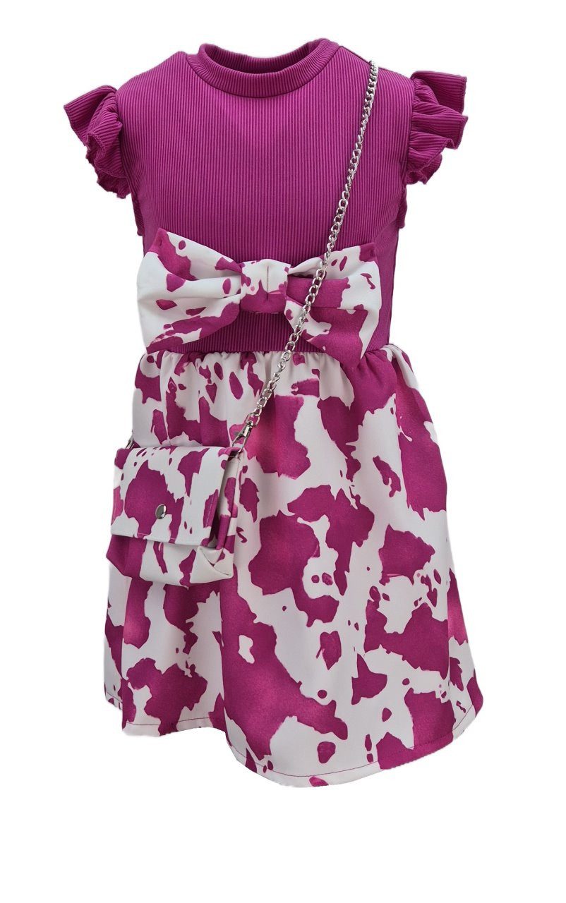 Girls Fashion Sommerkleid Mädchen Kleid Sommerkleid mit Tasche, K9286e