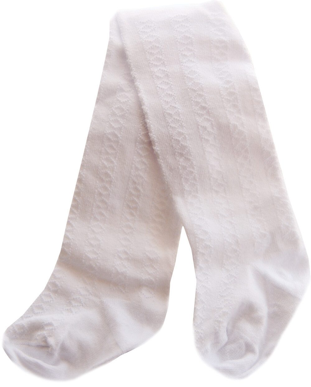La Bortini Strumpfhose Baby Strumpfhose in Weiß mit Muster festlich für Taufe