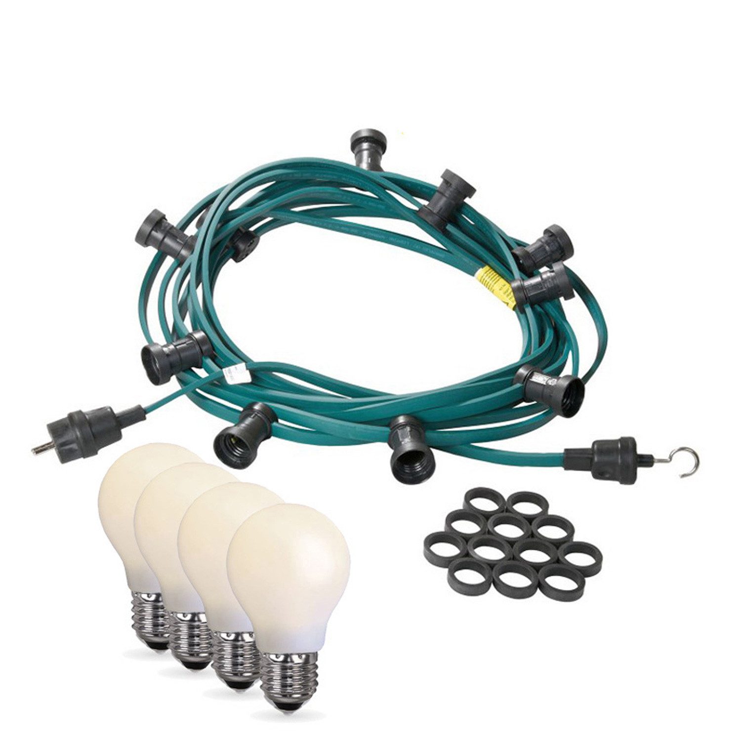 SPICELITE LED-Lichterkette Illu Party Garten Außenlichterkette 30m 30x LED Tropfenlampen opal E27, 30-flammig