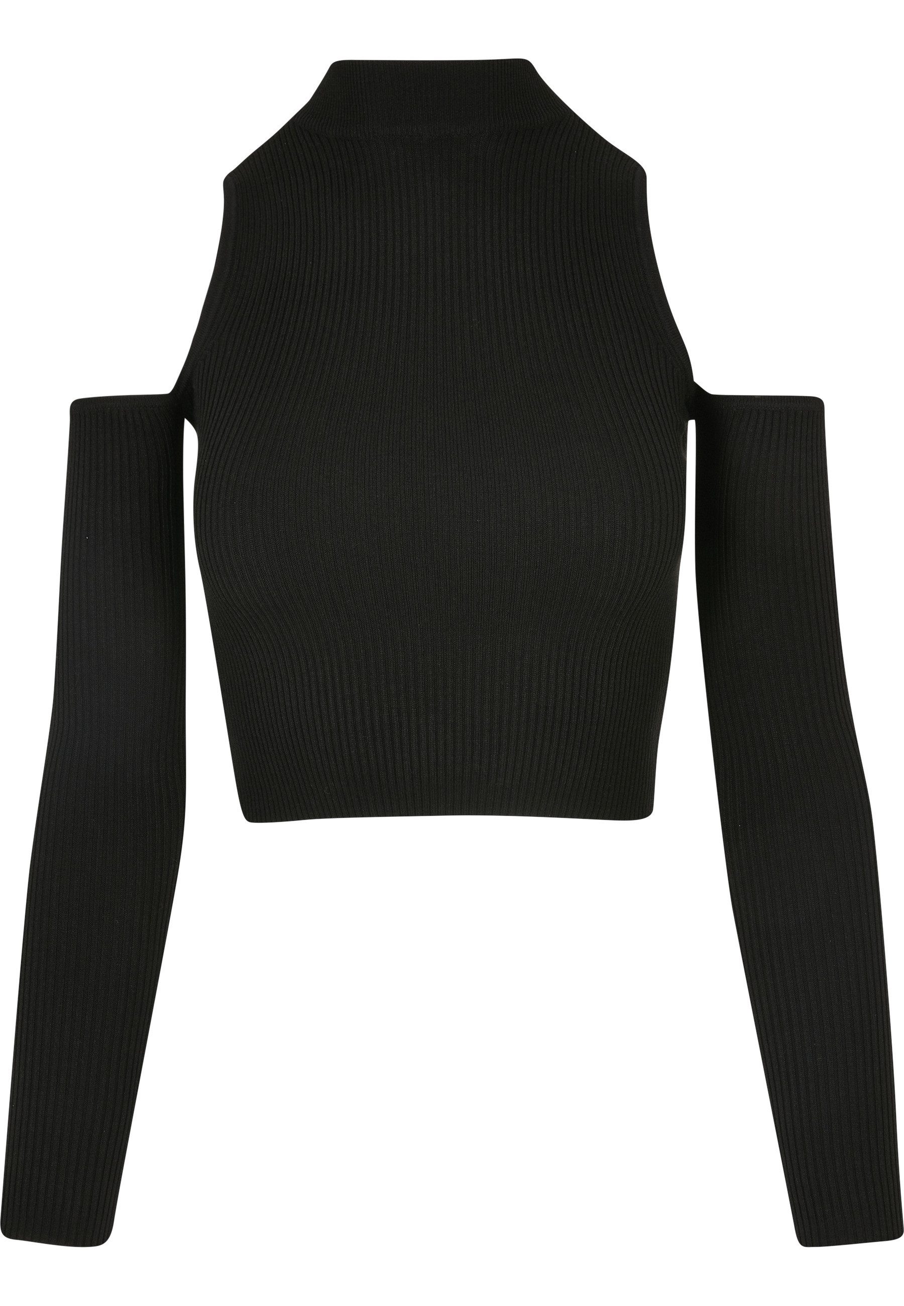 URBAN CLASSICS Fleecepullover Urban Classics Damen Ladies Rib Knit Cut Out Sleeve Longsleeve (1-tlg)