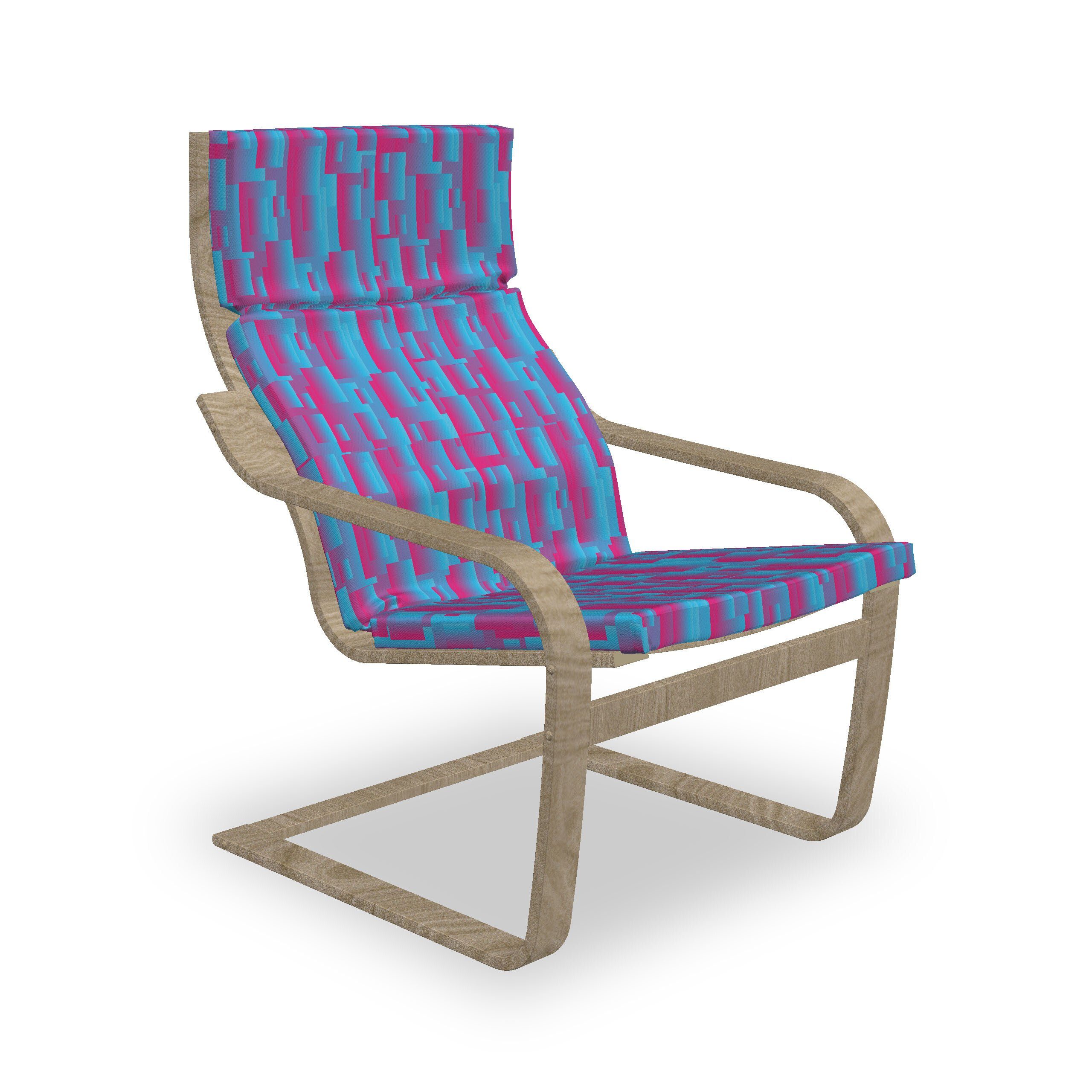 modernes mit und Und Hakenschlaufe Stuhlkissen Blau Reißverschluss, Pink Sitzkissen Quadrat mit Stuhlkissen Abakuhaus