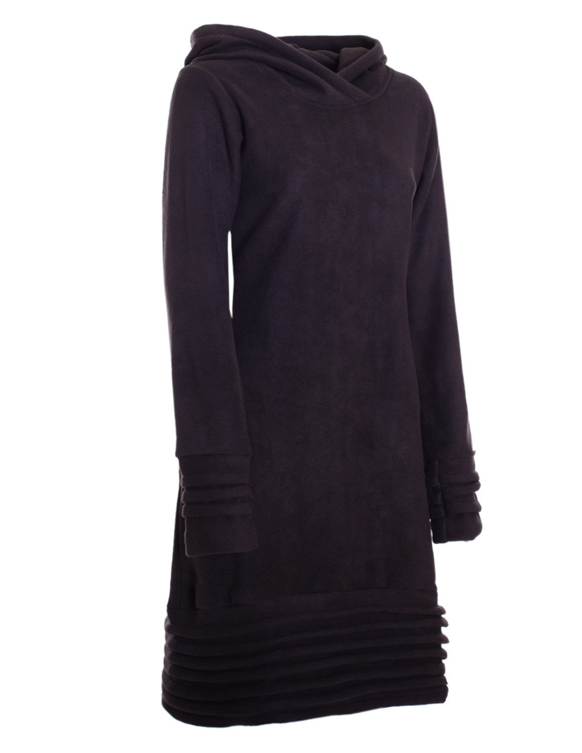 Vishes Tunikakleid Fleece Pulloverkleid mit Kapuze und Daumenloch - warm und weich Alternative Mode, Ethno, Hippie, Goa Style – Bild 4 von 4