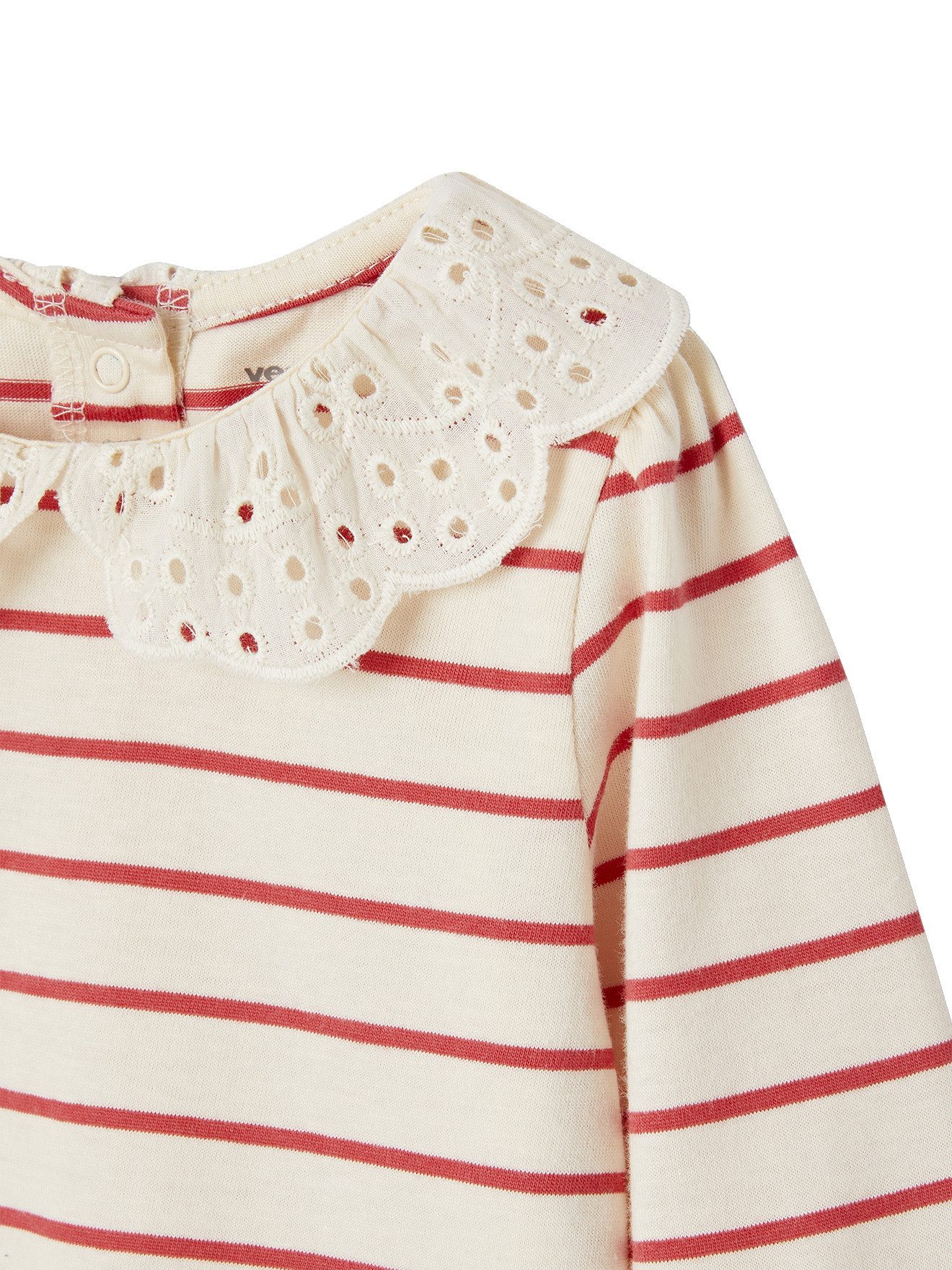 vertbaudet Langarmshirt Baby Shirt mit besticktem Kragen Kragen mit Stickerei